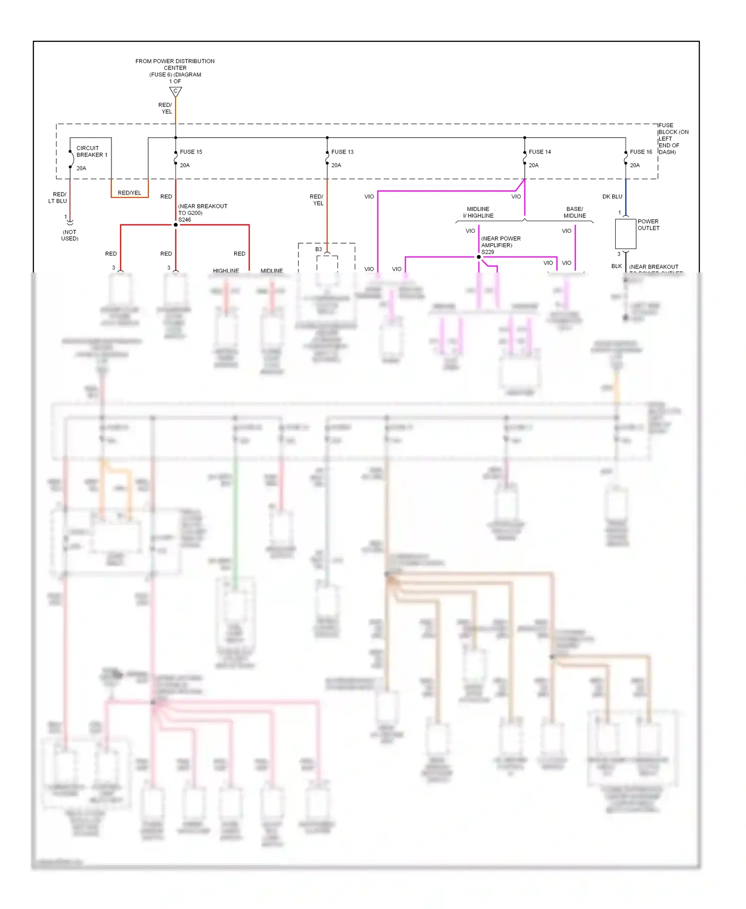 Dodge Ram Van B2500  (1996-2003) base midline wiring diagram  (2 of 2)