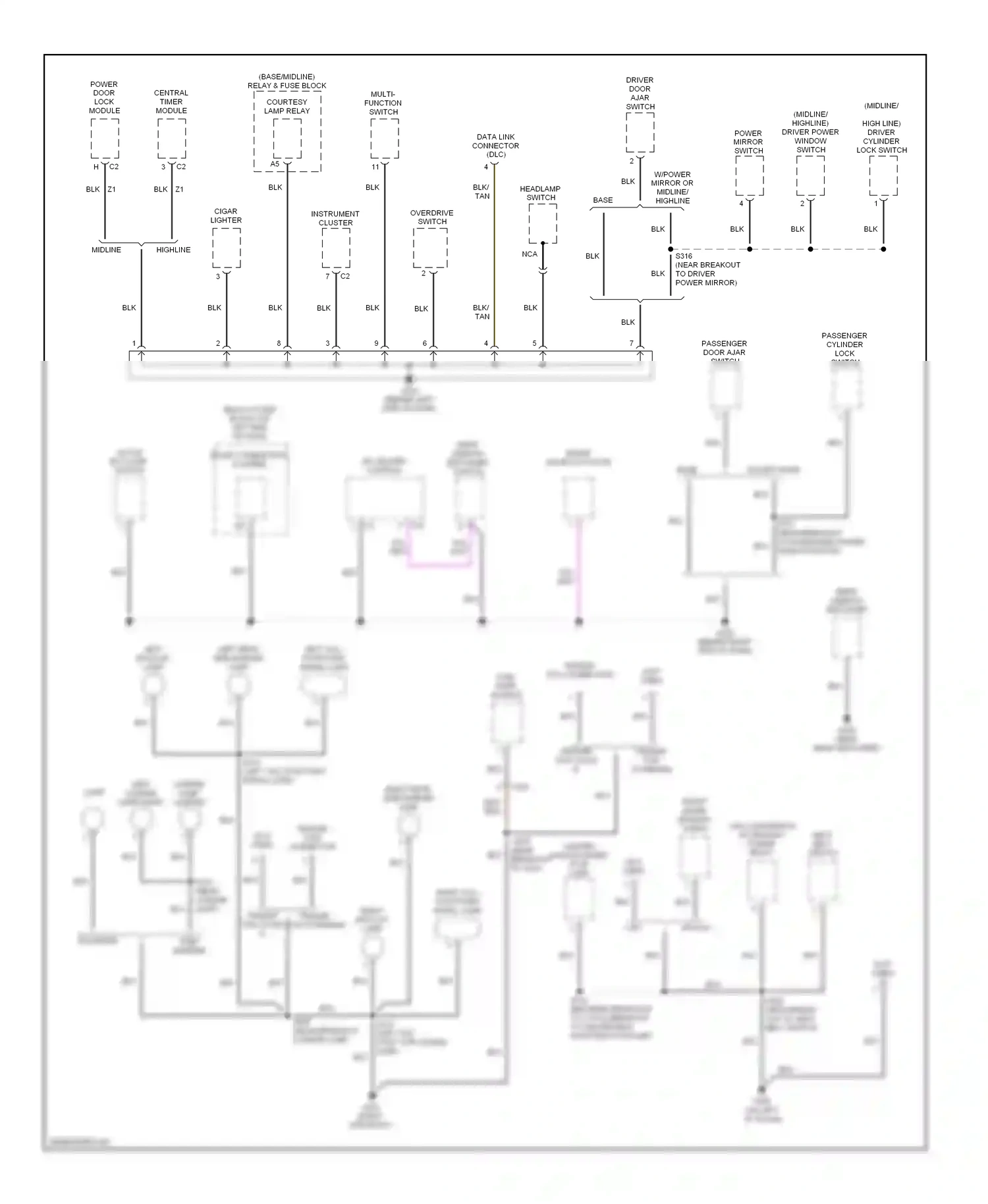 Dodge Ram Van B2500  (1996-2003) central timer module wiring diagram  (3 of 5)