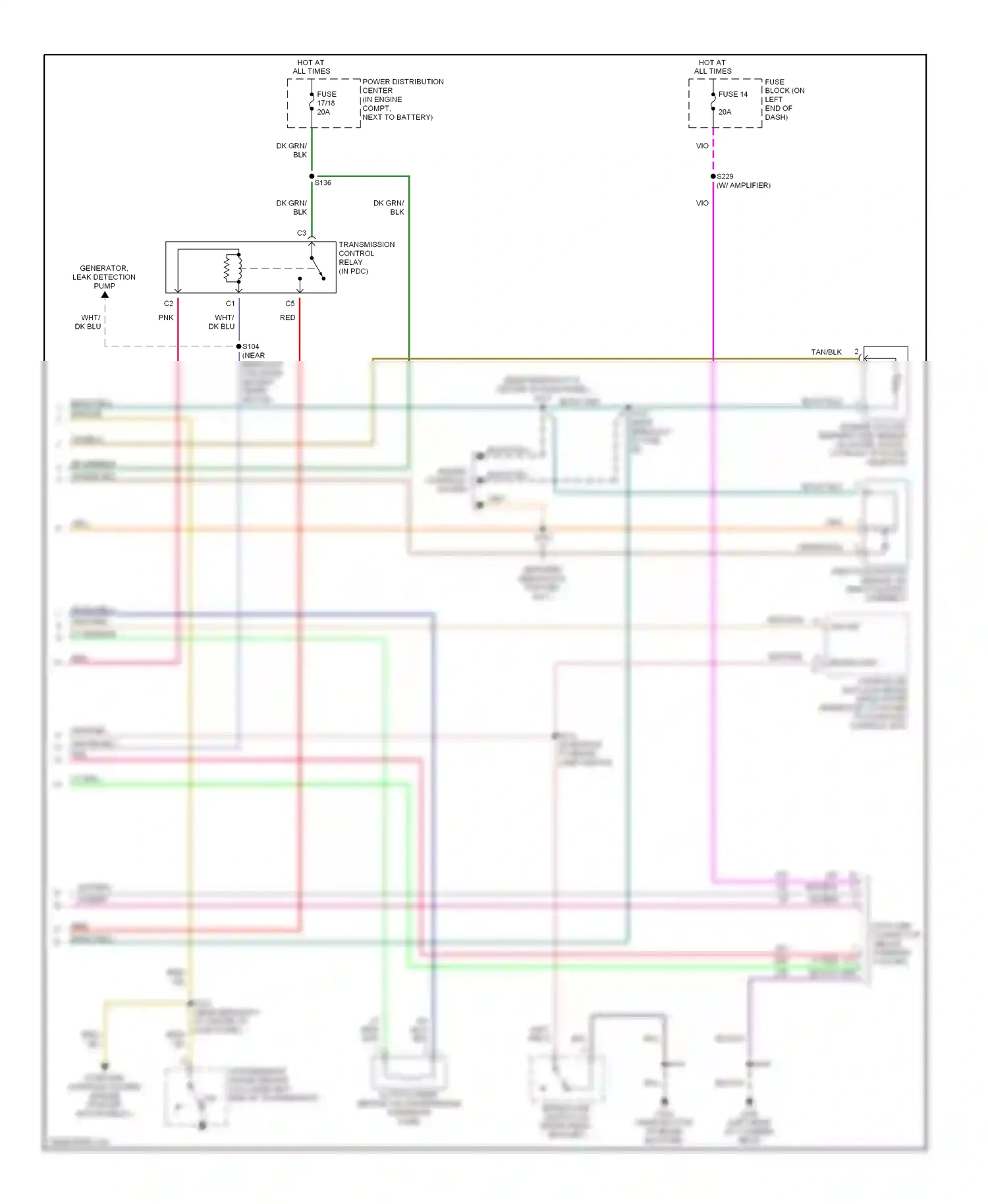 Dodge Ram Van B2500  (1996-2003) engine controls system wiring diagram  (4 of 9)