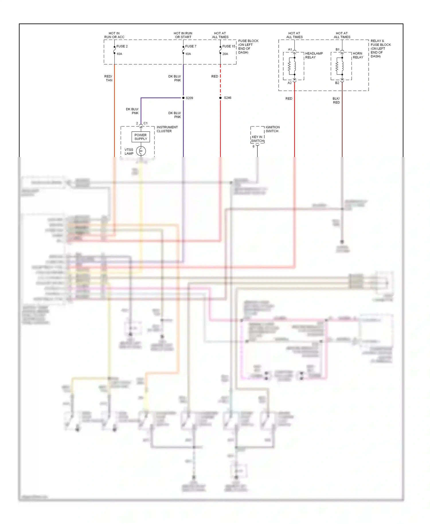 Dodge Ram Van B2500  (1996-2003) ignition switch wiring diagram  (2 of 8)