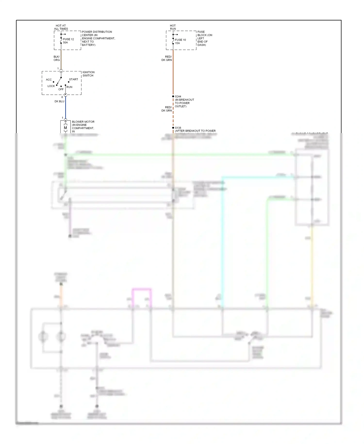 Dodge Ram Van B2500  (1996-2003) mode switch wiring diagram  (1 of 1)