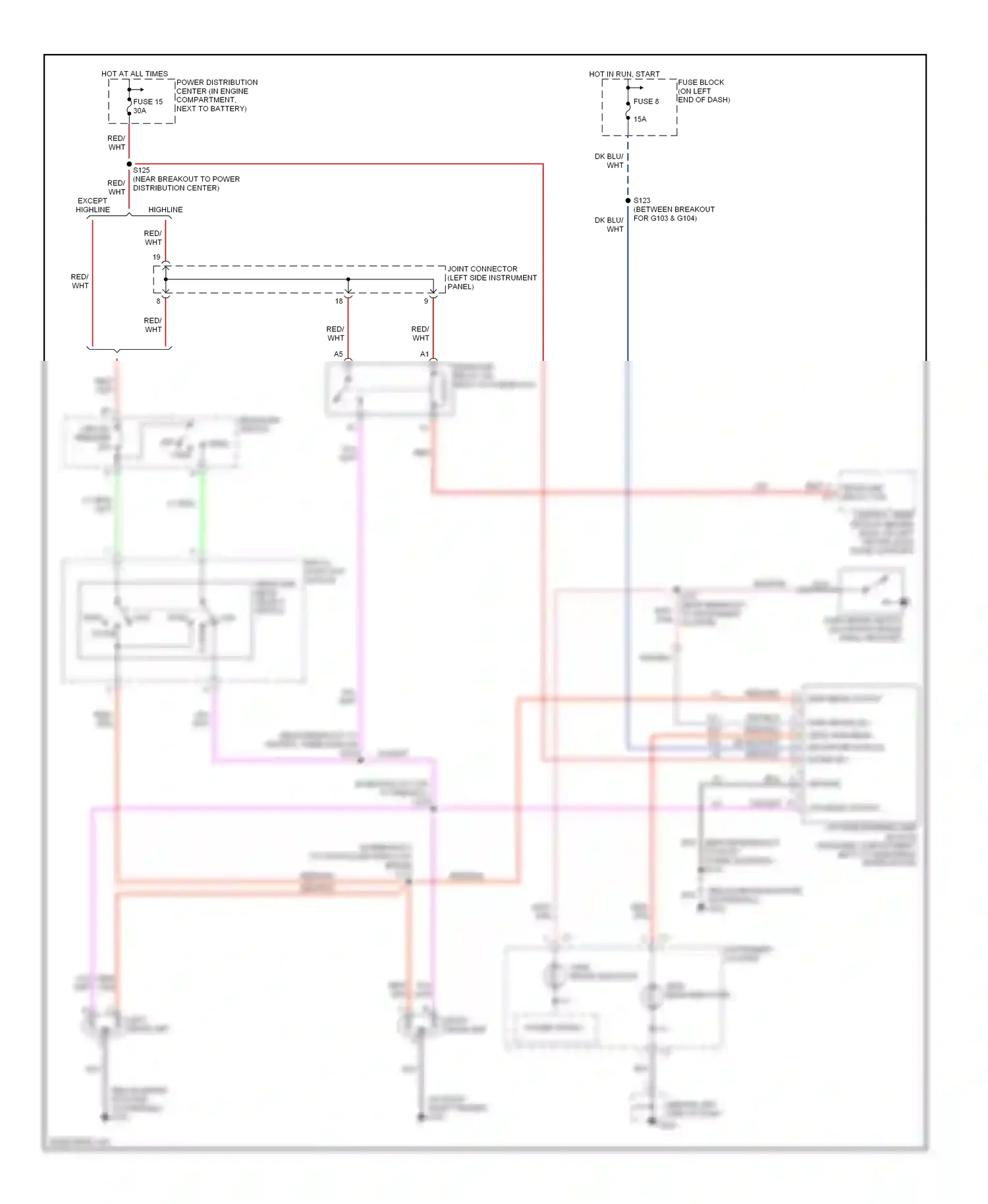 Dodge Ram Van B2500  (1996-2003) multi- function switch wiring diagram  (5 of 8)