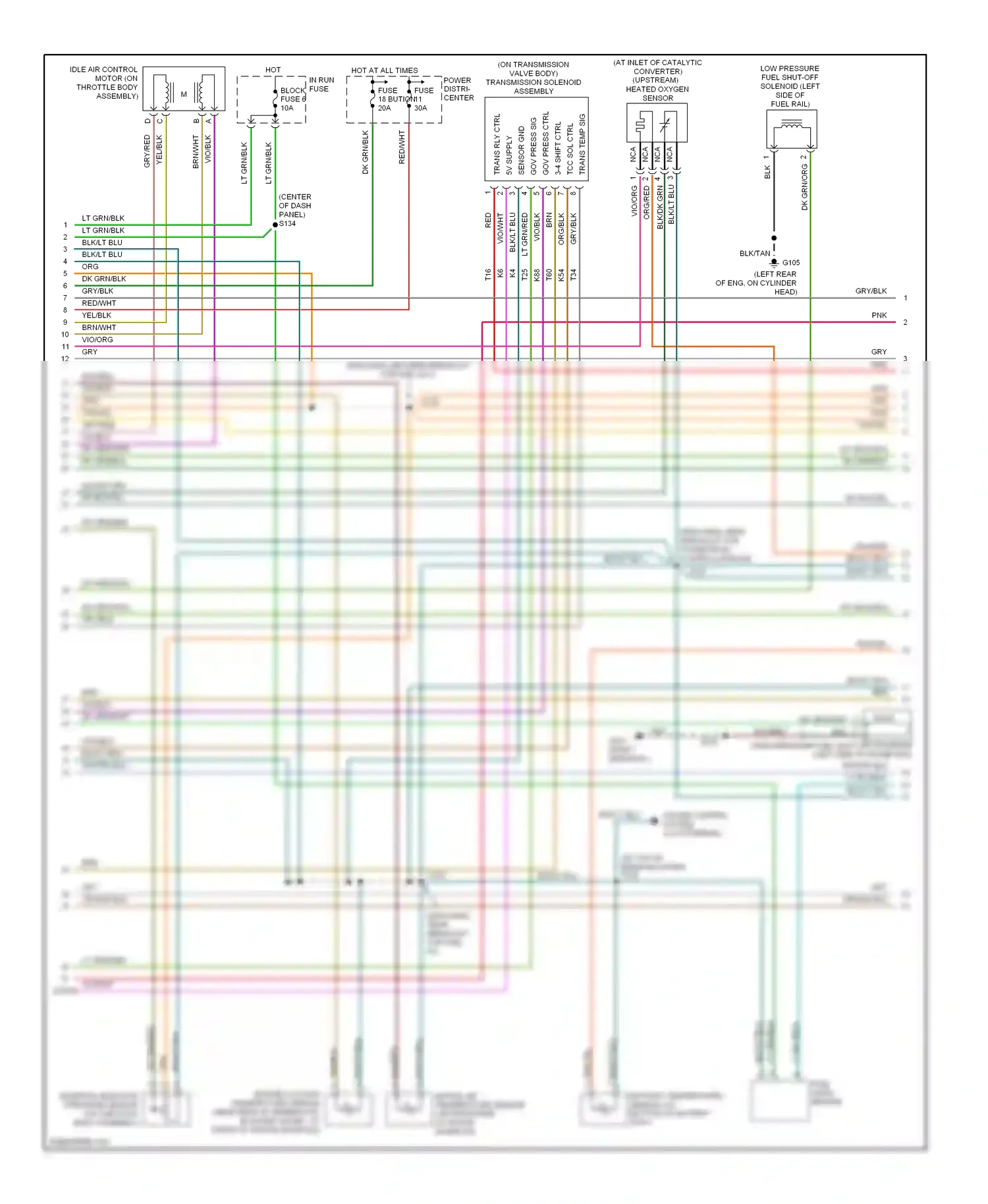 Dodge Ram Van B2500  (1996-2003) tcc sol. ctrl wiring diagram  (1 of 2)