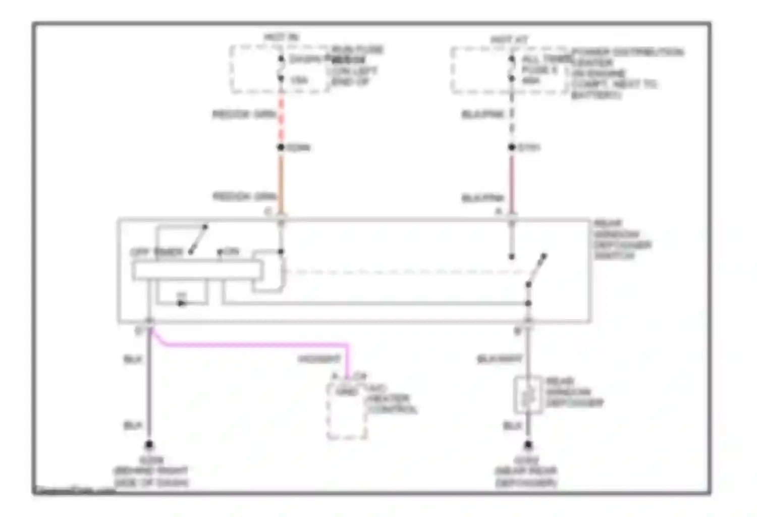 Ram Van B3500 Dodge  (1996-2003): Defoggers circuit