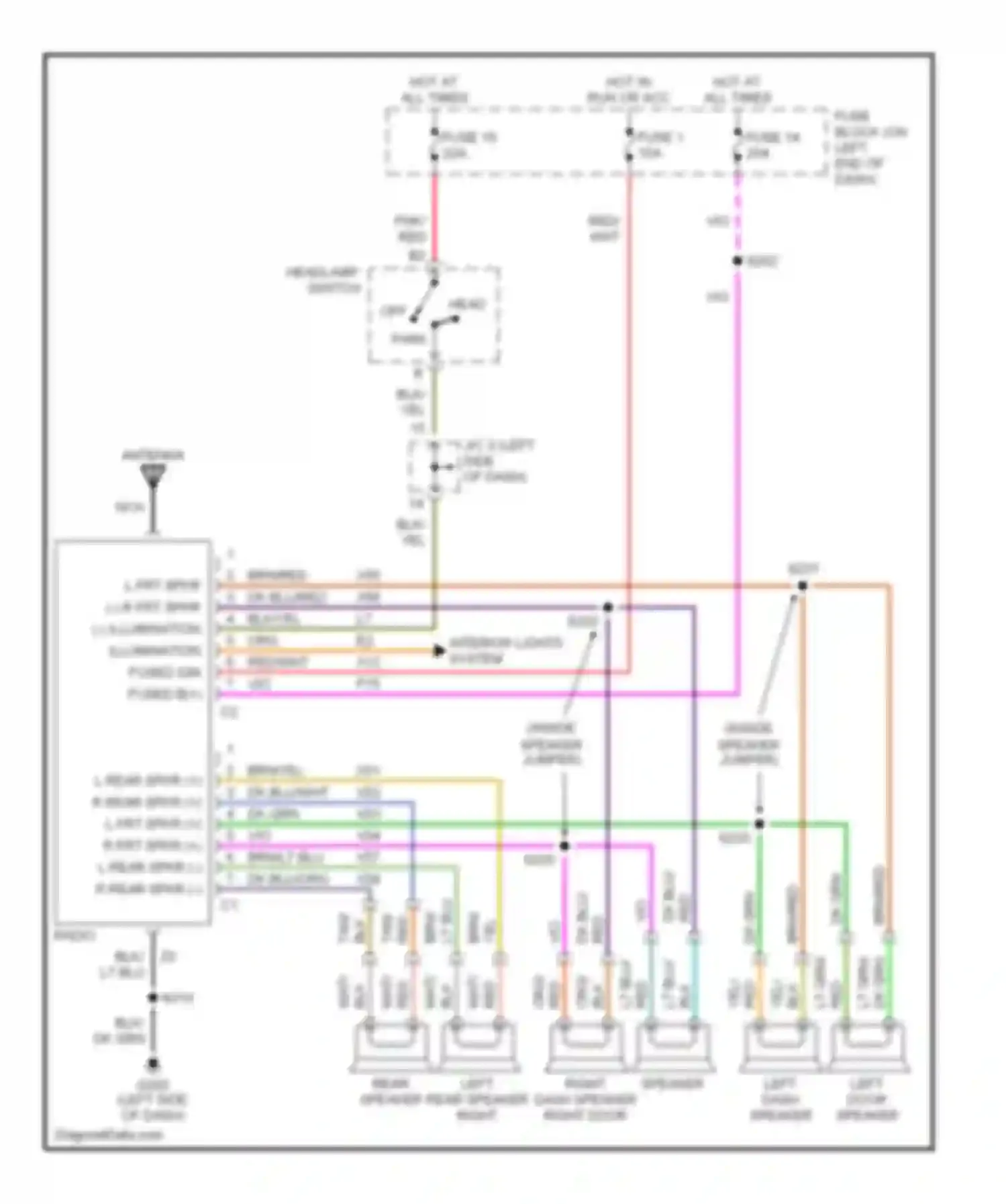 Ram Van B3500 Dodge  (1996-2003): Mid-line radio circuit