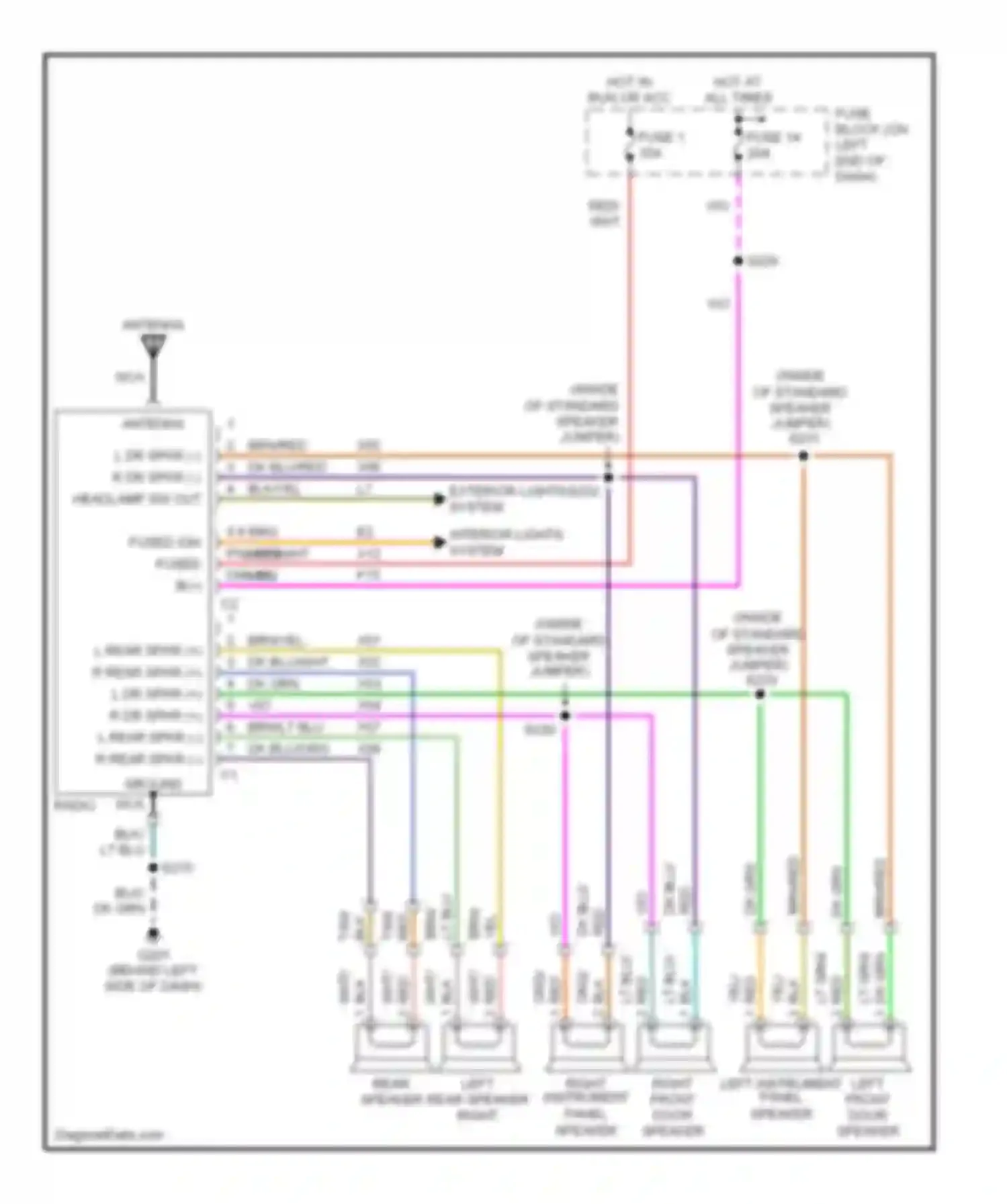 Ram Van B3500 Dodge  (1996-2003): Radio circuit, midline radio