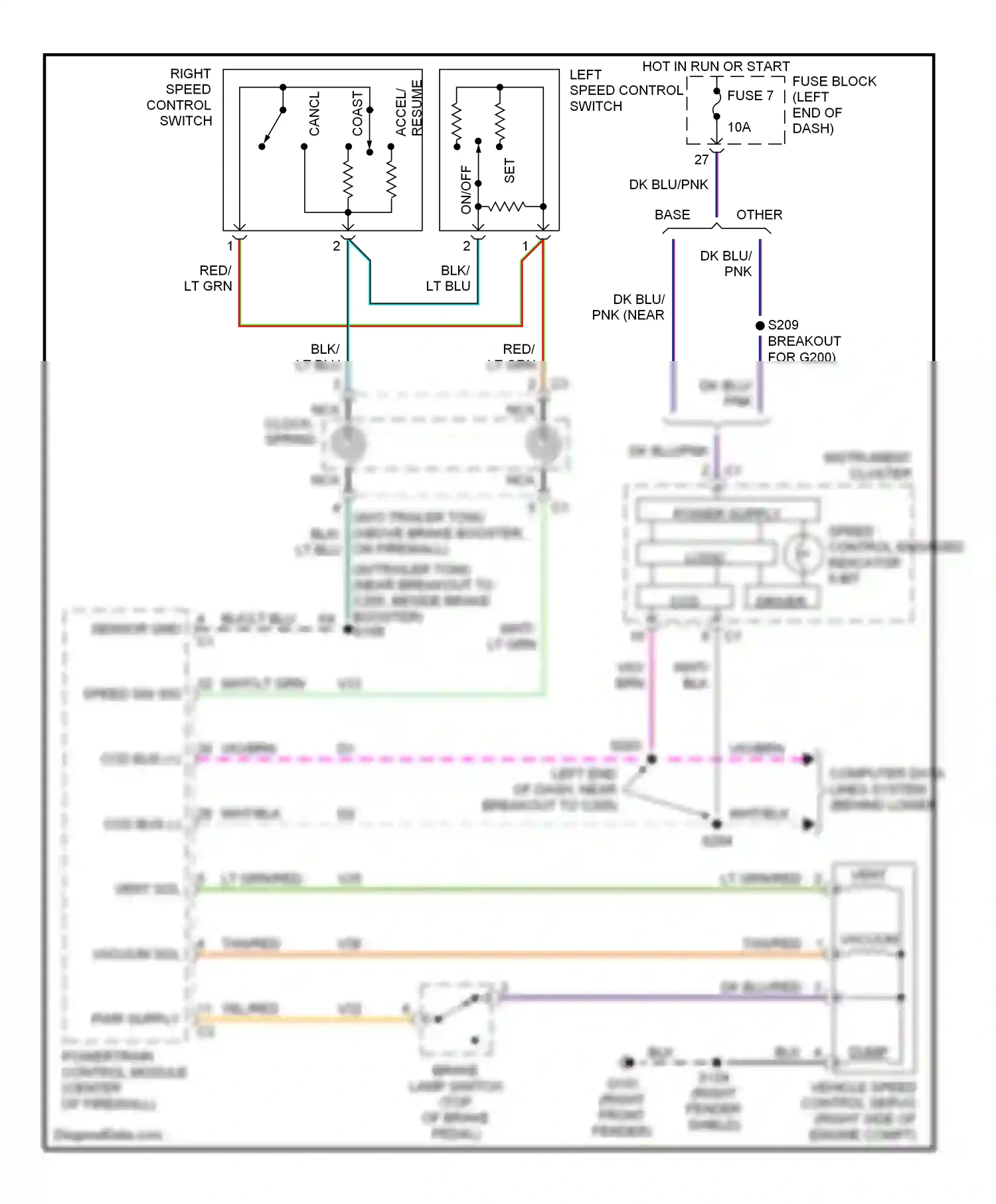 Dodge Ram Van B3500  (1996-2003) clock- spring wiring diagram  (1 of 1)