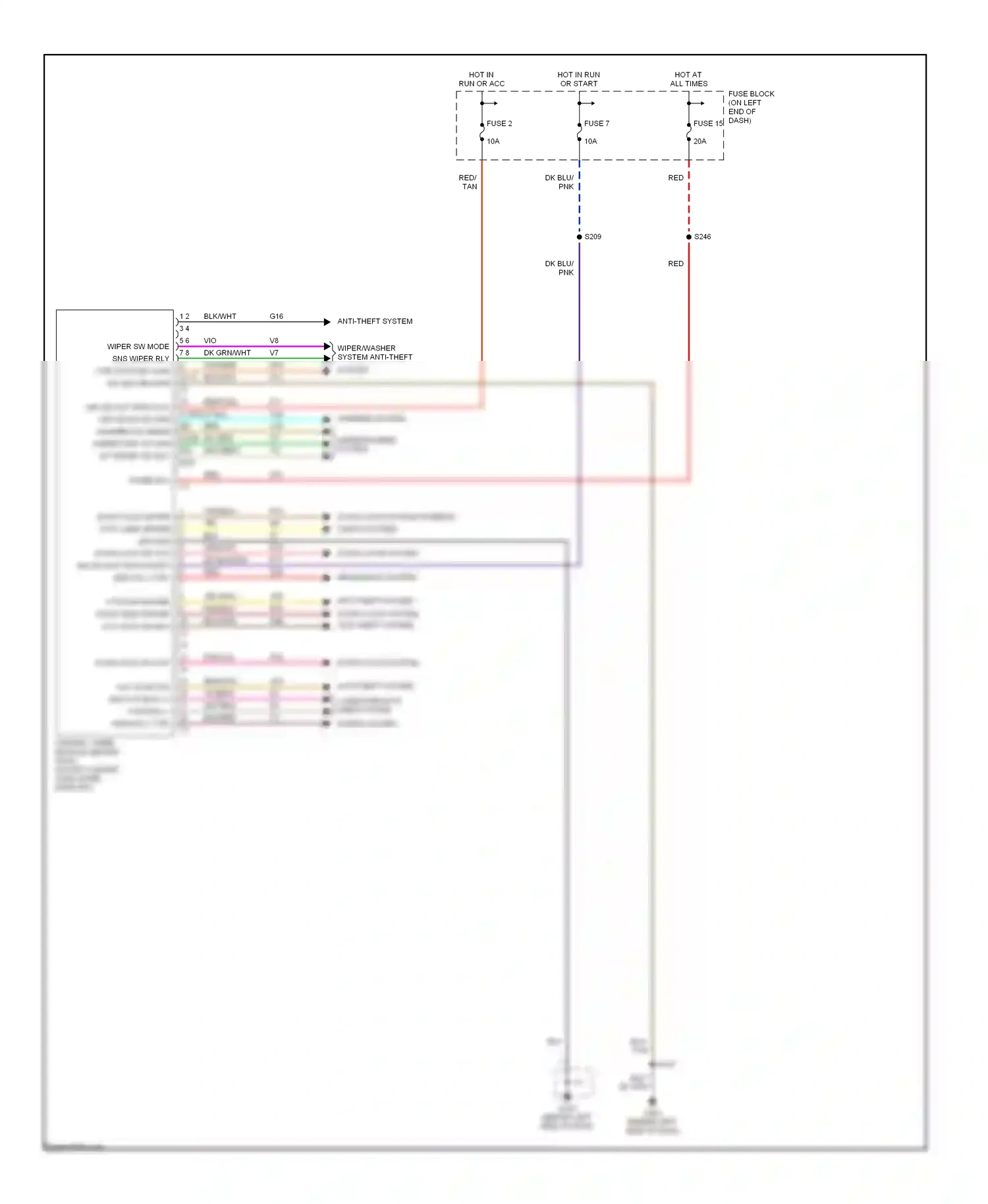 Dodge Ram Van B3500  (1996-2003) computer data lines system horns system wiring diagram  (1 of 1)