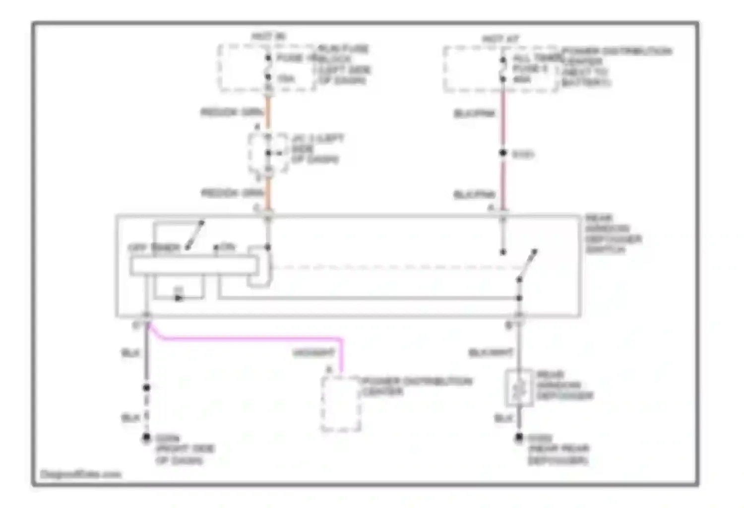 Wiring diagram hot at all times fuse 5 for Dodge Ram Wagon B1500  (1996-2002) (1 of 1)