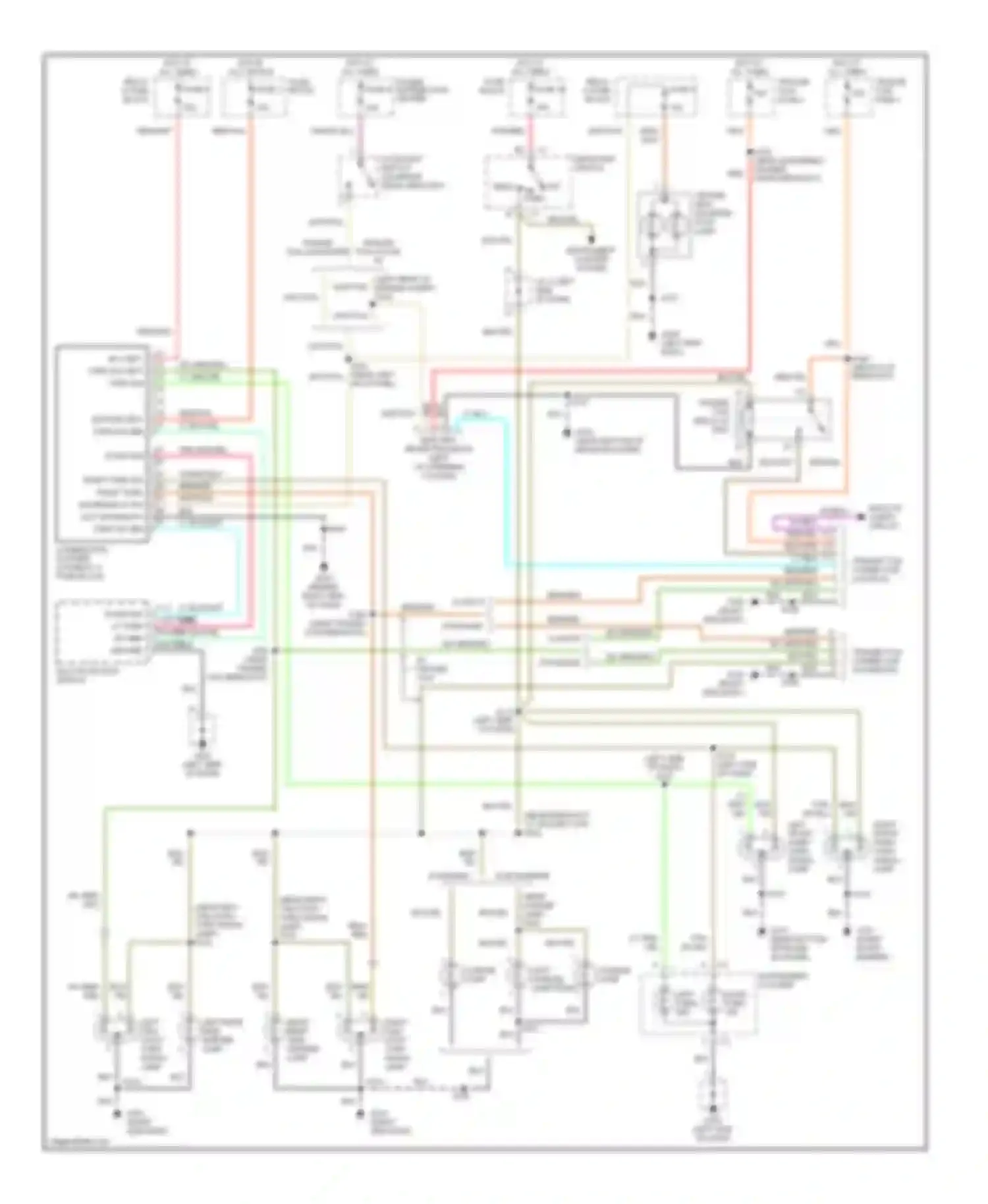 Wiring diagram left tail/ stop/ turn signal lamp left rear side marker lamp for Dodge Ram Wagon B1500  (1996-2002) (1 of 1)