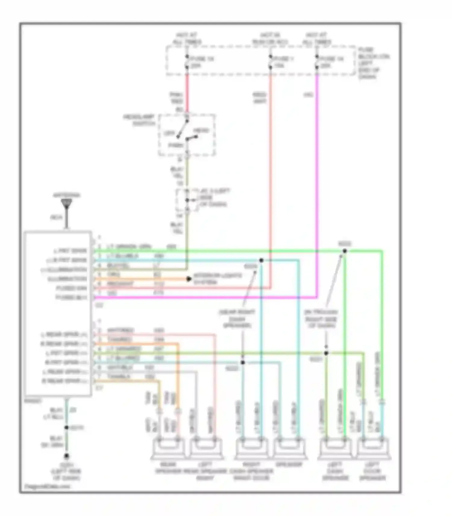 Wiring diagram tan/blk for Dodge Ram Wagon B1500  (1996-2002) (4 of 21)