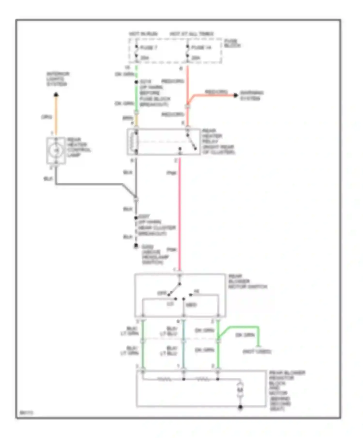 Ram Wagon B3500 Dodge  (1996-2002): Rear heater circuit