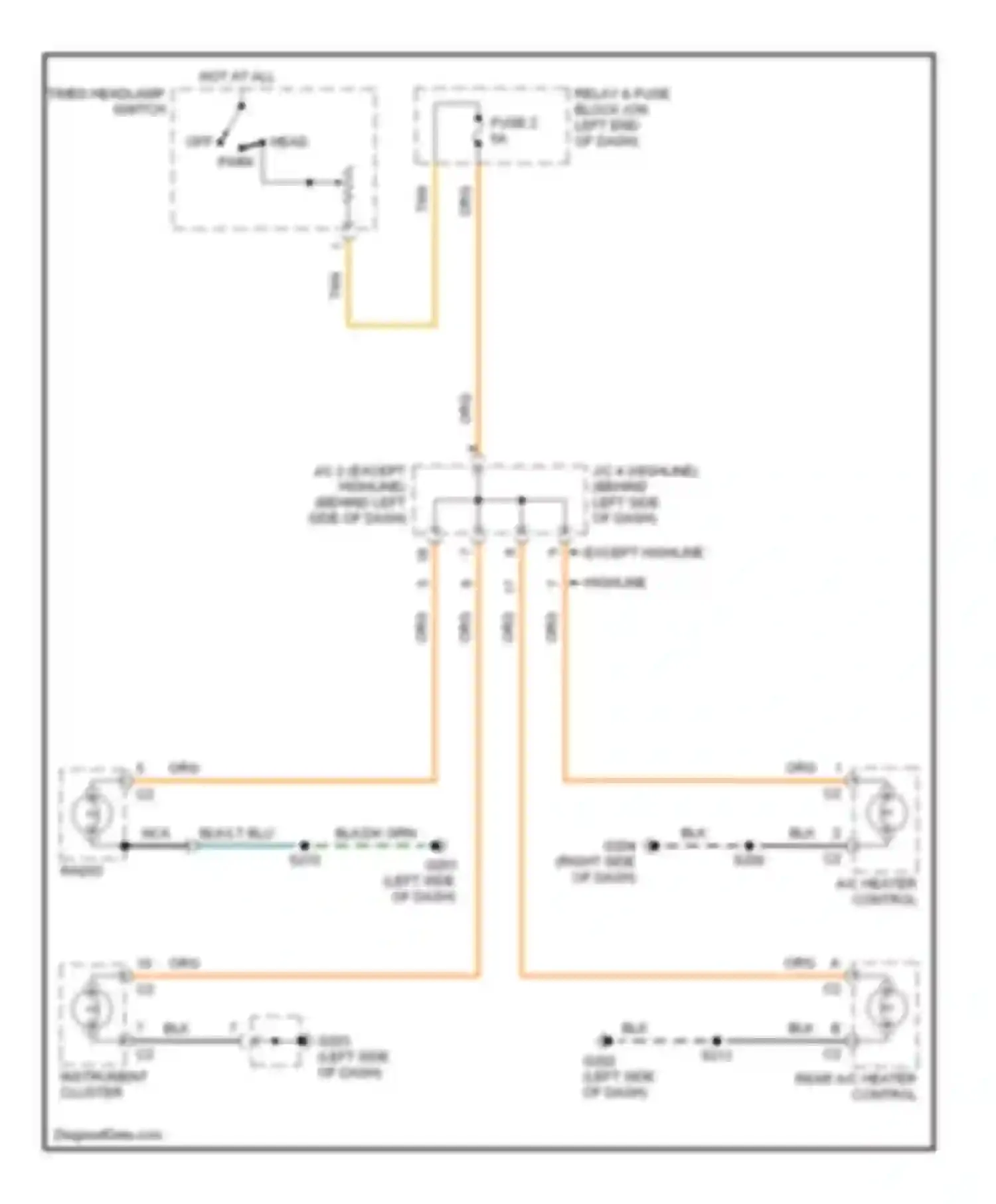 Ram Wagon B3500 Dodge  (1996-2002): Instrument illumination circuit