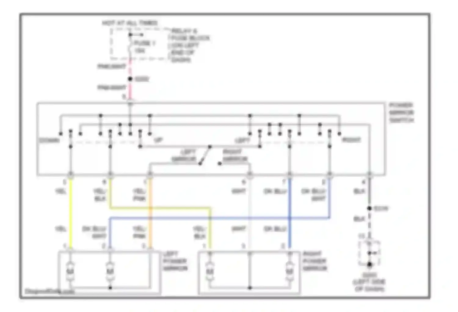 Ram Wagon B3500 Dodge  (1996-2002): Power mirror circuit