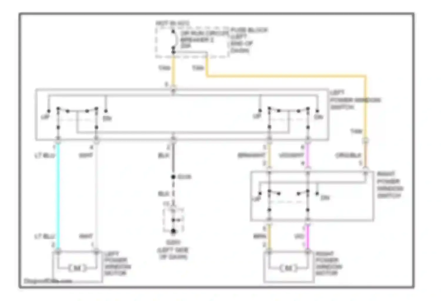 Ram Wagon B3500 Dodge  (1996-2002): Power window circuit