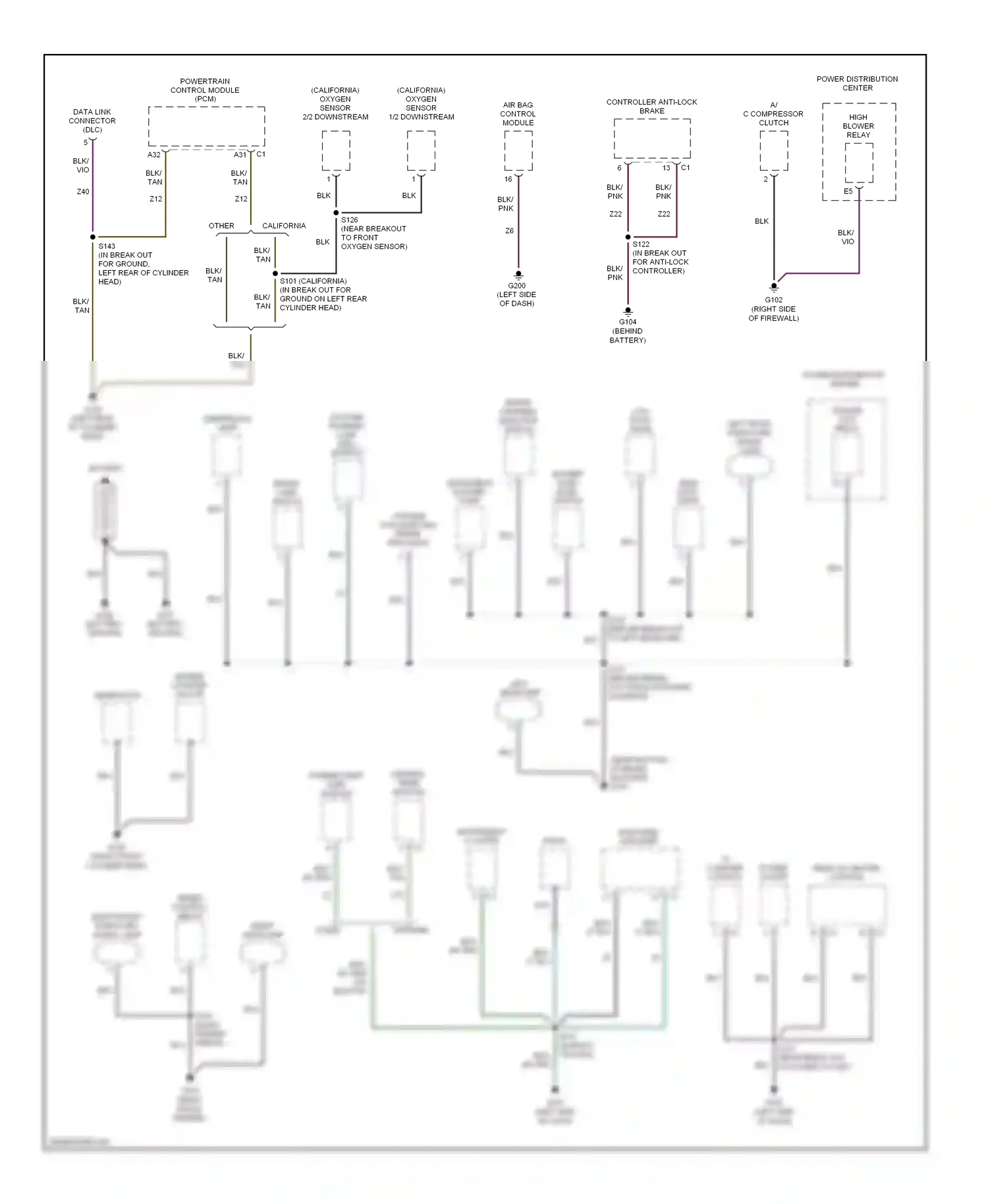 Dodge Ram Wagon B3500  (1996-2002) central timer module wiring diagram  (2 of 4)