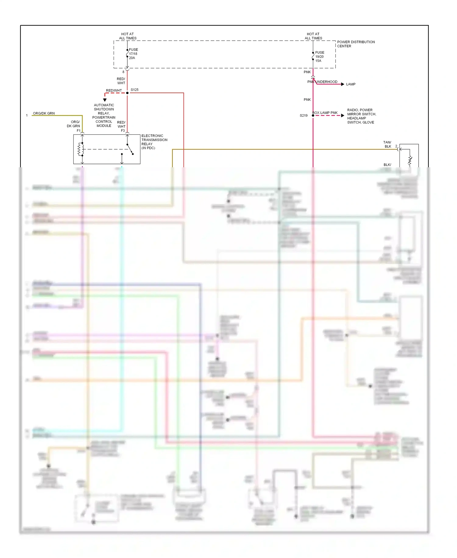 Dodge Ram Wagon B3500  (1996-2002) engine controls system wiring diagram  (2 of 8)