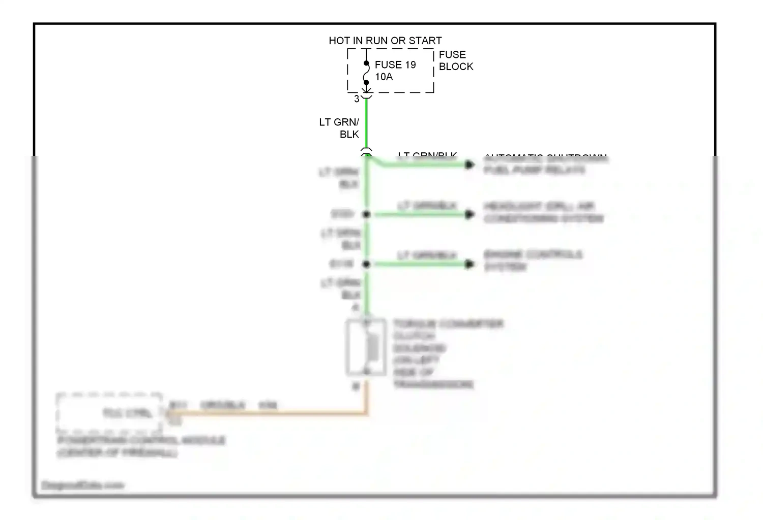 Dodge Ram Wagon B3500  (1996-2002) engine controls system wiring diagram  (1 of 8)