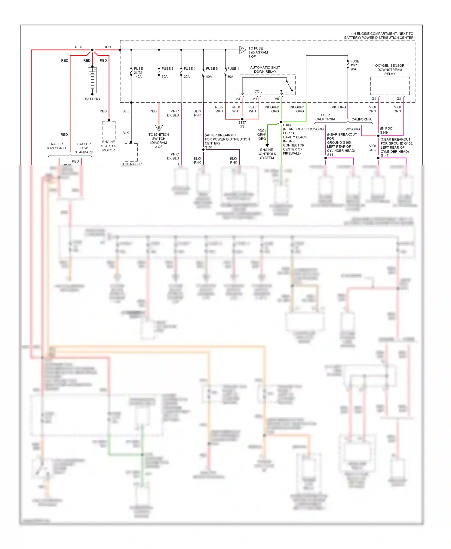 Dodge Ram Wagon B3500  (1996-2002) powertrain control module wiring diagram  (1 of 1)