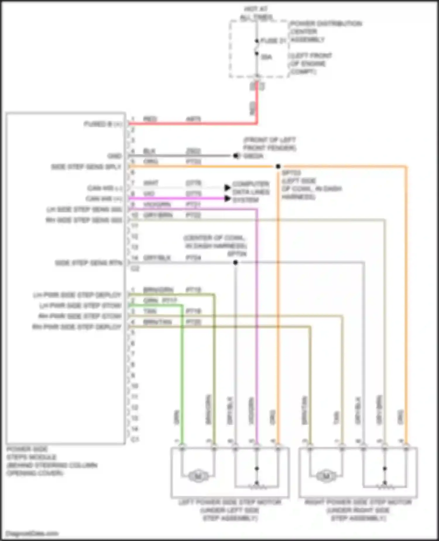 Ram Dodge V (2018-2024): Power running boards circuit