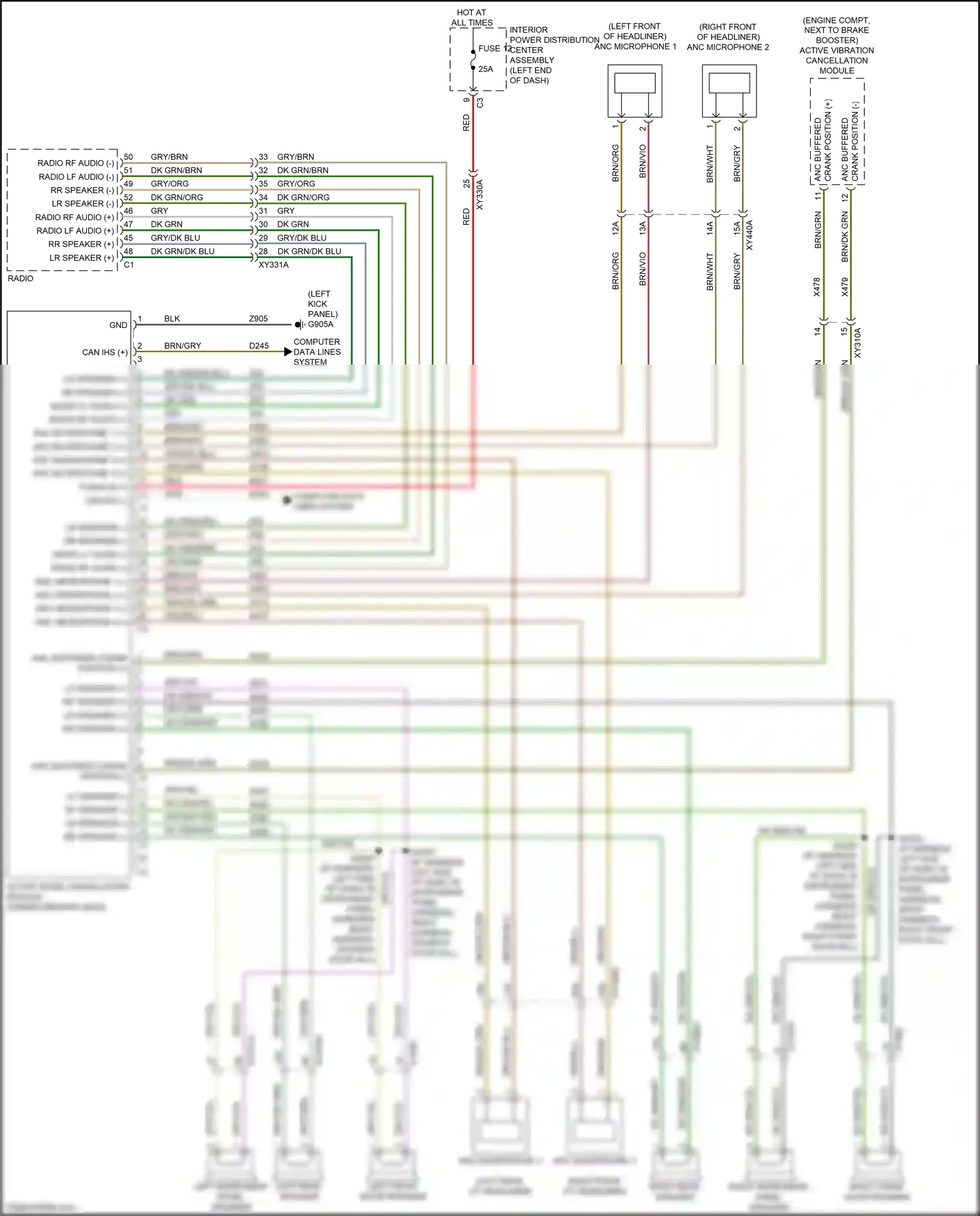 Dodge Ram V (2018-2024) active vibration cancellation module wiring diagram  (1 of 9)