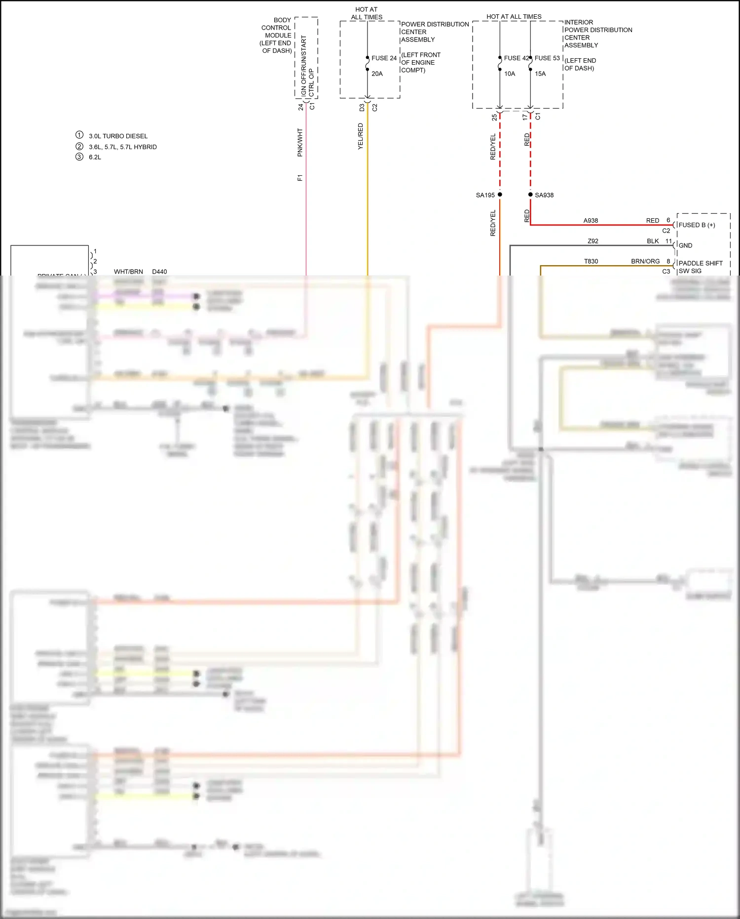 Dodge Ram V (2018-2024) ign off/run/start ctrl o/p wiring diagram  (1 of 2)