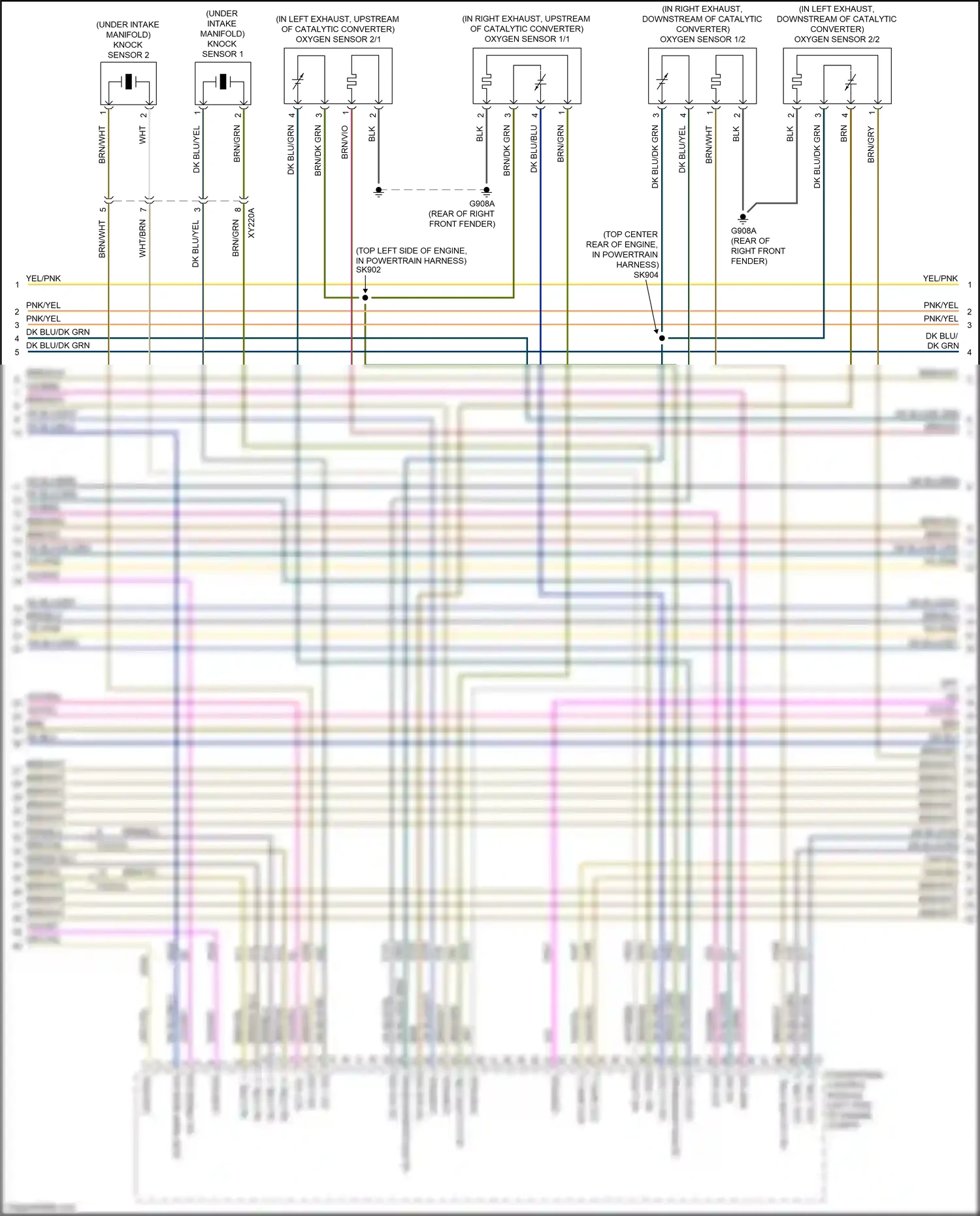 Dodge Ram V (2018-2024) knock sensor #2 wiring diagram  (1 of 4)