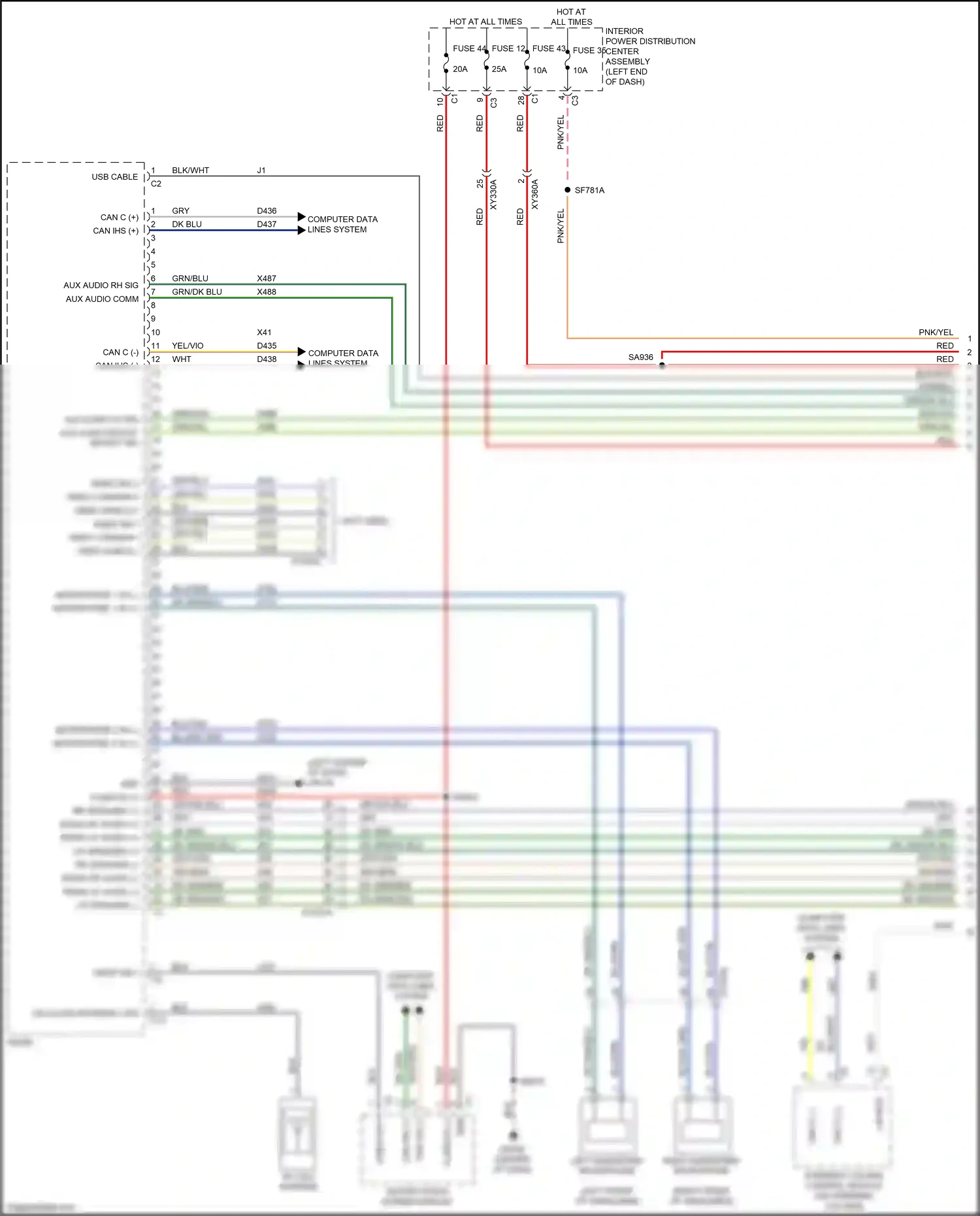 Dodge Ram V (2018-2024) usb cable wiring diagram  (2 of 20)