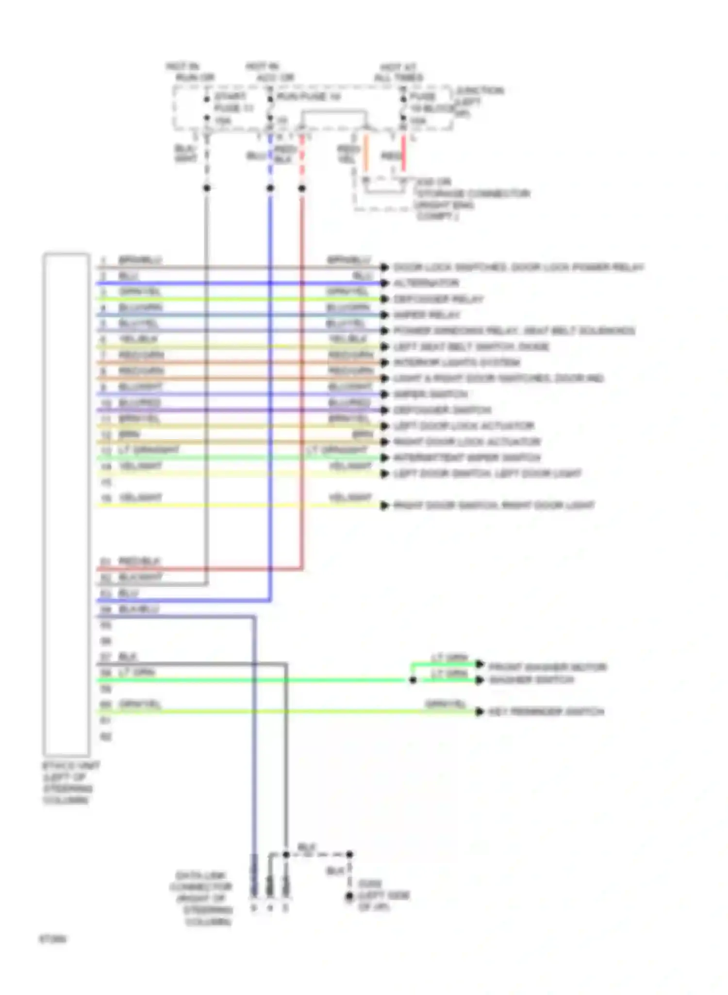 Stealth Dodge I (1990-1996): Etacs unit circuit, without anti-theft
