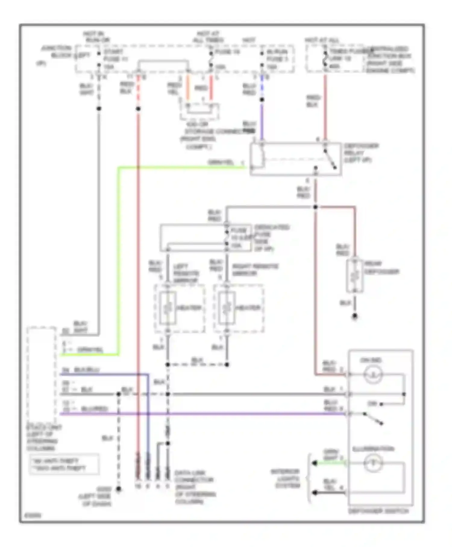 Stealth Dodge I (1990-1996): Defogger circuit