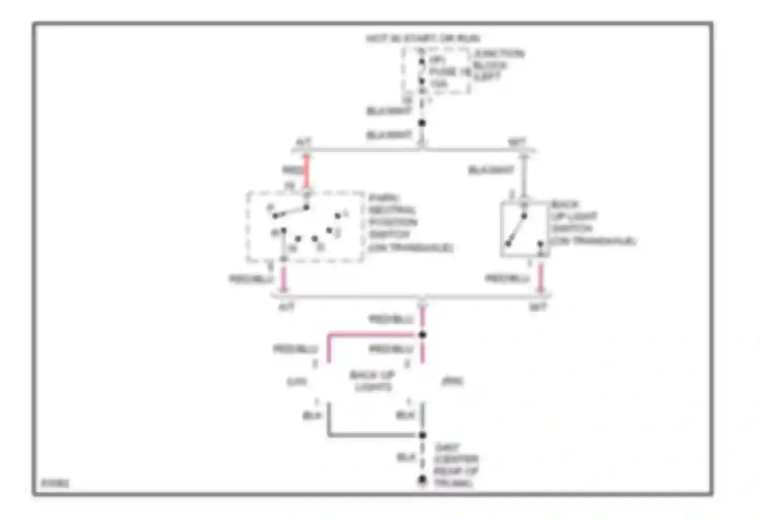 Stealth Dodge I (1990-1996): Back-up lamps circuit