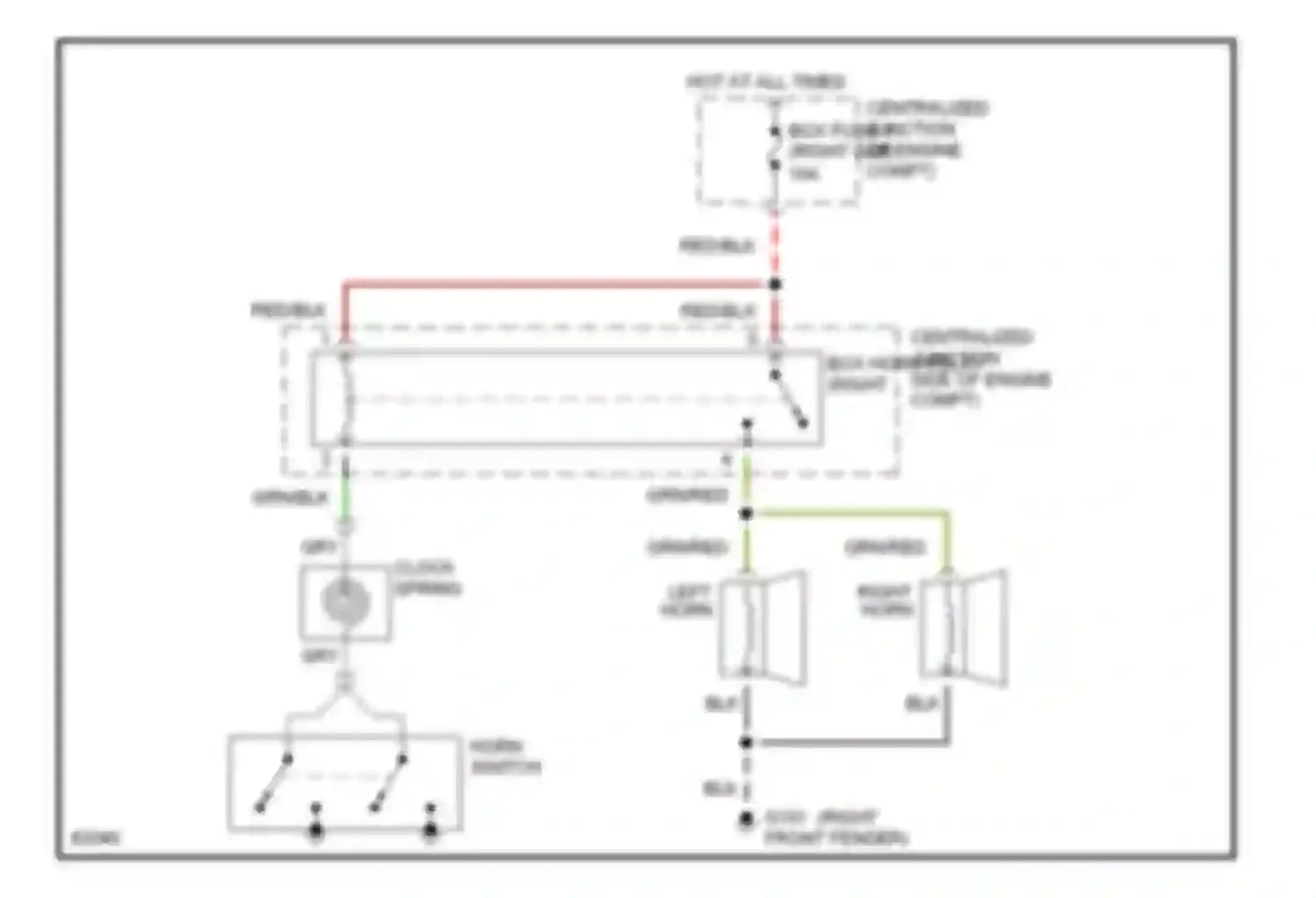 Stealth Dodge I (1990-1996): Horn circuit, without anti-theft