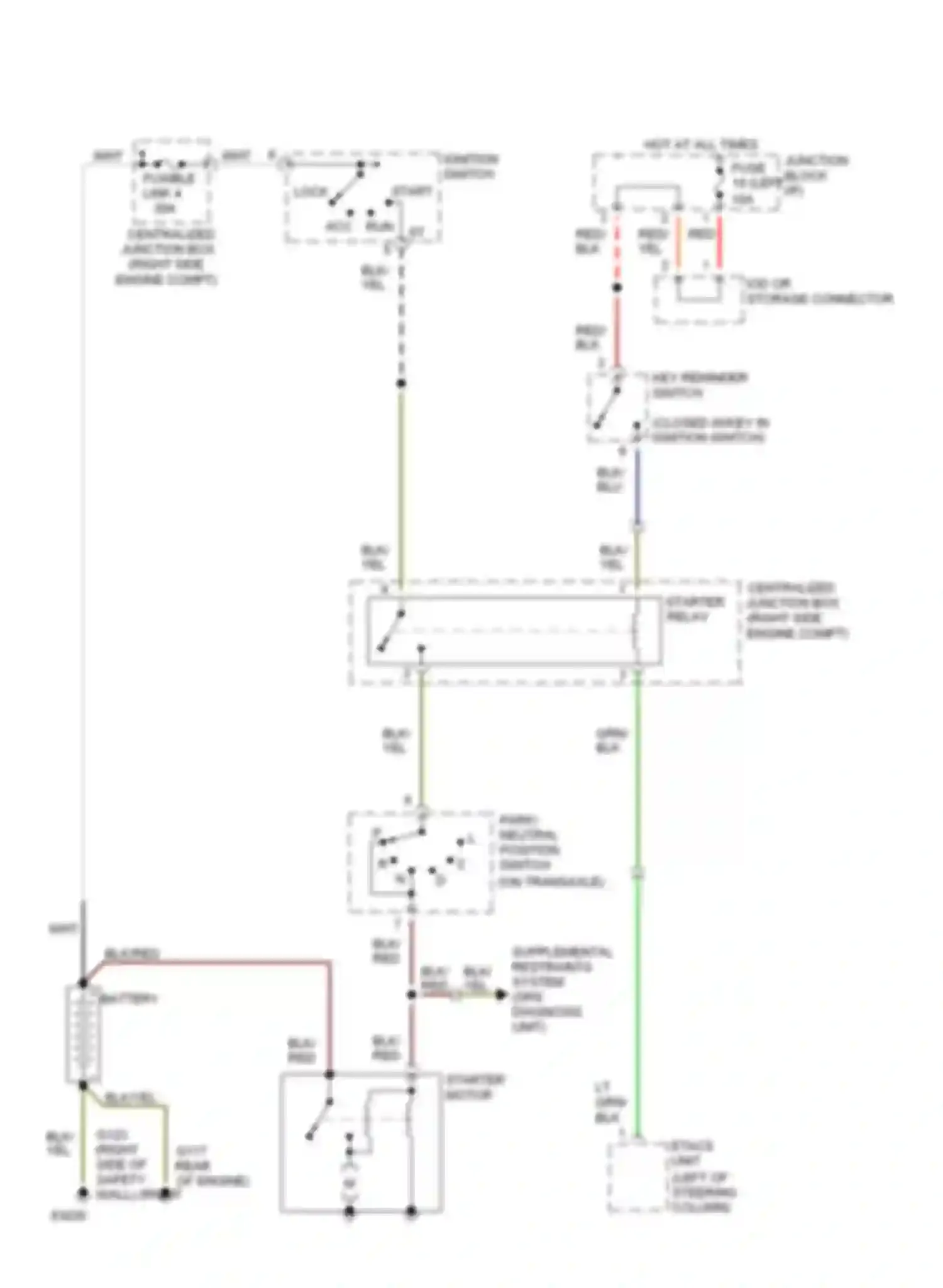 Stealth Dodge I (1990-1996): Starting circuit, a/t with anti-theft