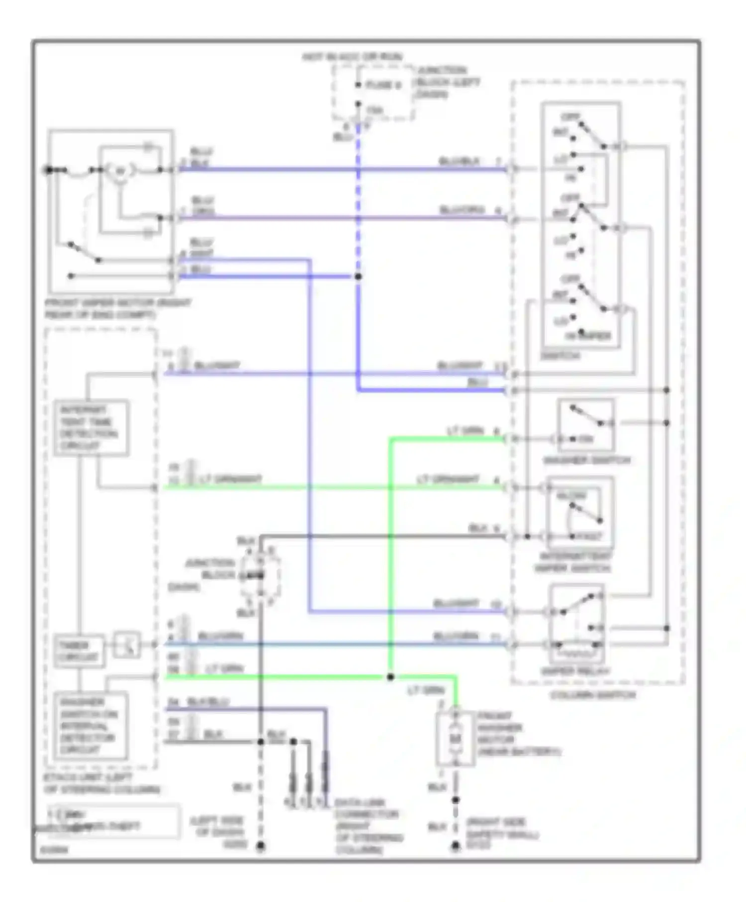 Stealth Dodge I (1990-1996): Front wiper/washer circuit