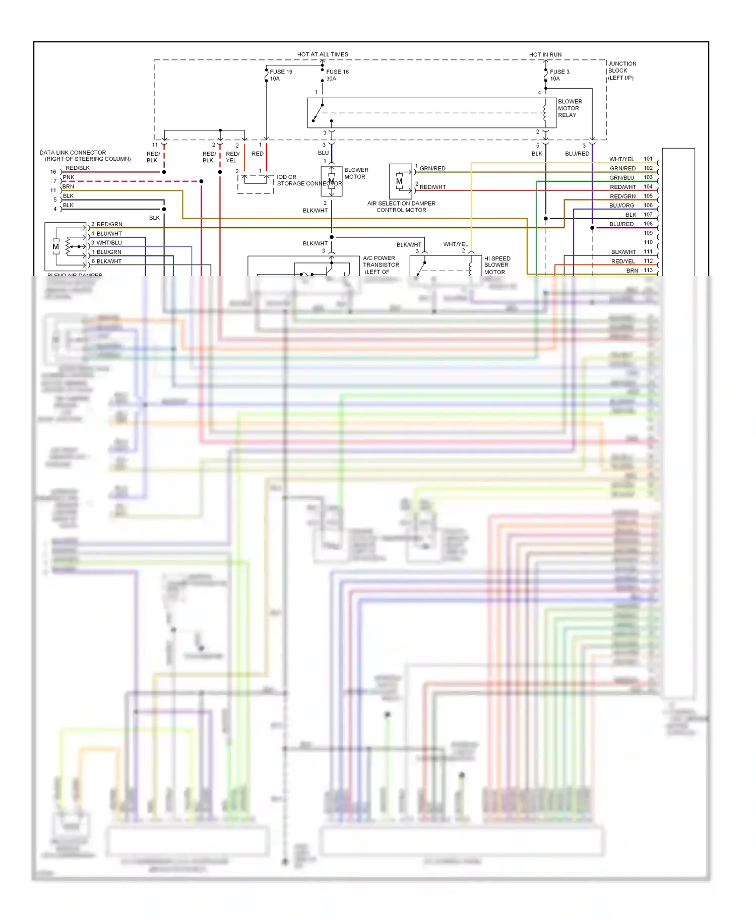 Dodge Stealth I (1990-1996) a/c control panel wiring diagram  (1 of 1)