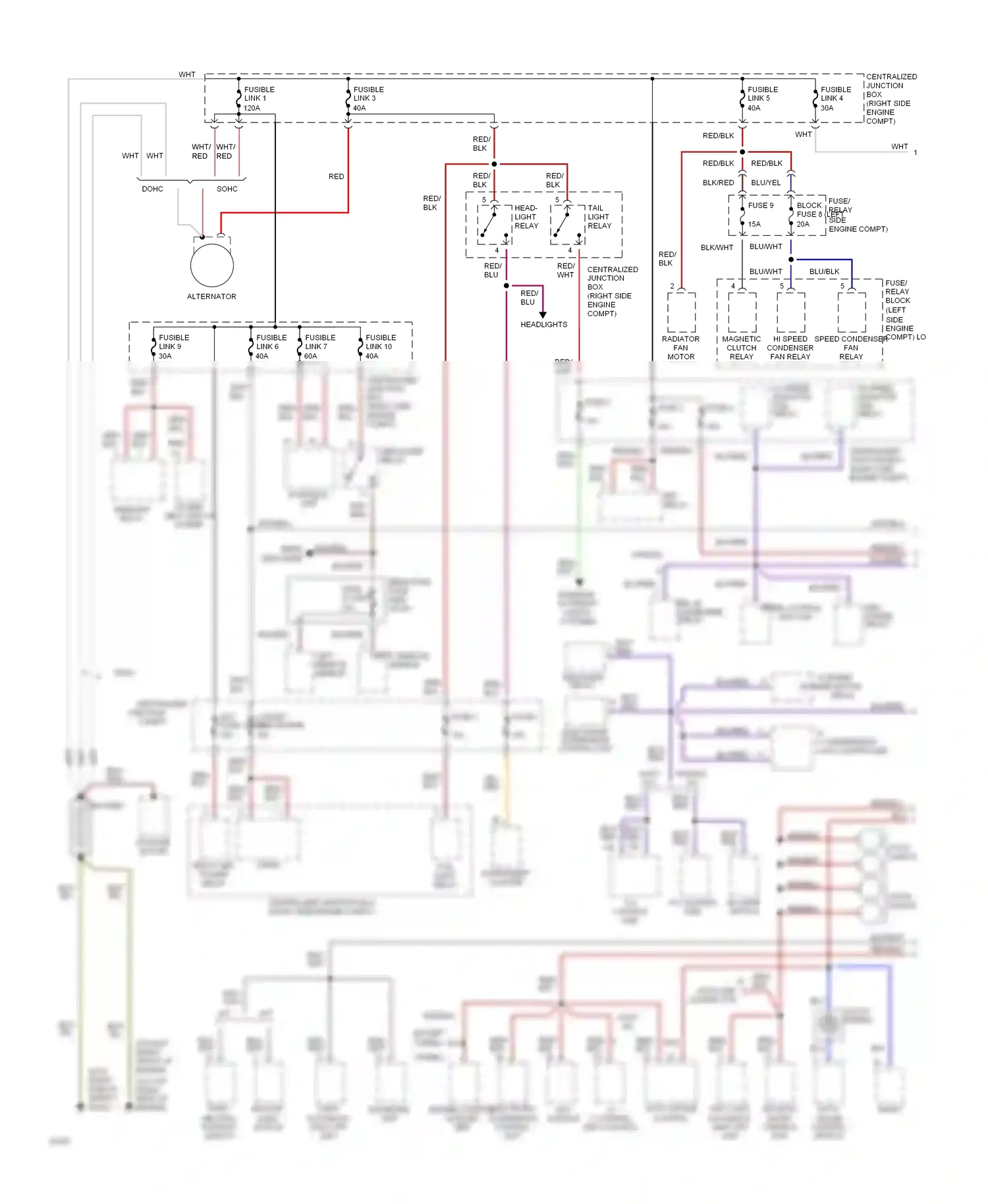 Dodge Stealth I (1990-1996) blower switch a/c control unit wiring diagram  (1 of 1)
