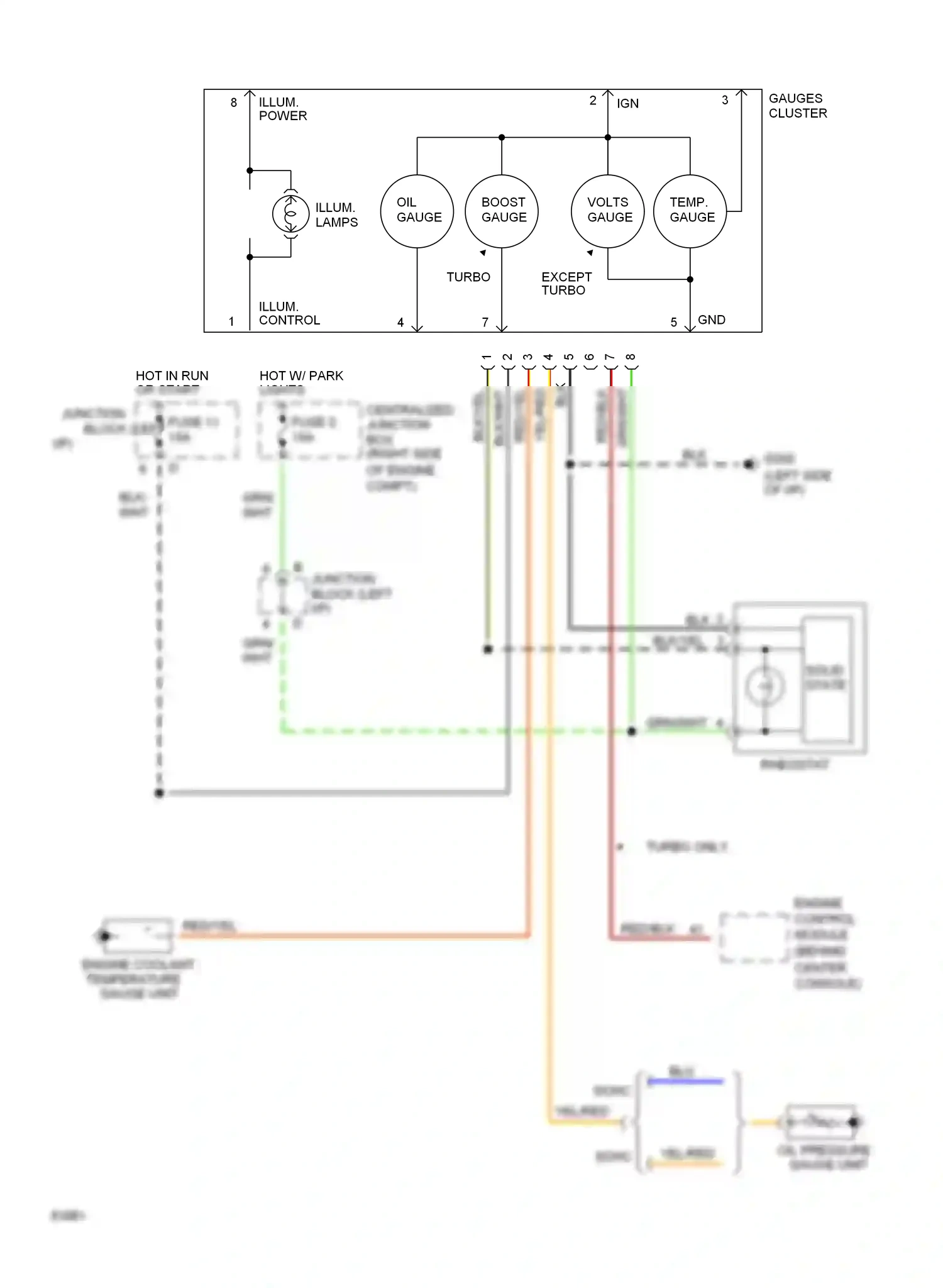 Dodge Stealth I (1990-1996) engine control module wiring diagram  (7 of 8)