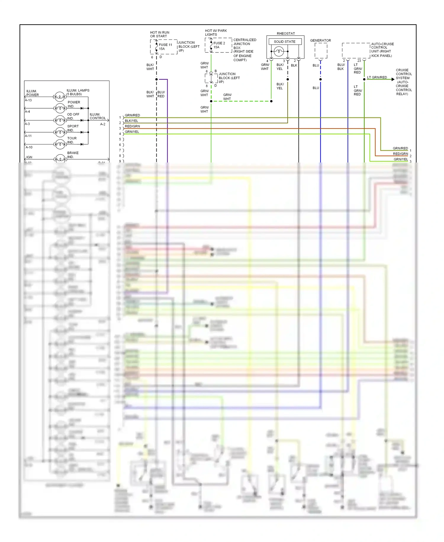 Dodge Stealth I (1990-1996) engine controls system (engine control module) wiring diagram  (1 of 2)