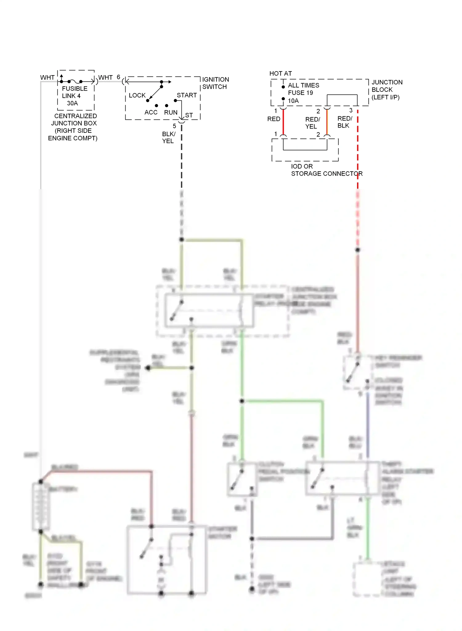 Dodge Stealth I (1990-1996) ignition switch wiring diagram  (6 of 8)