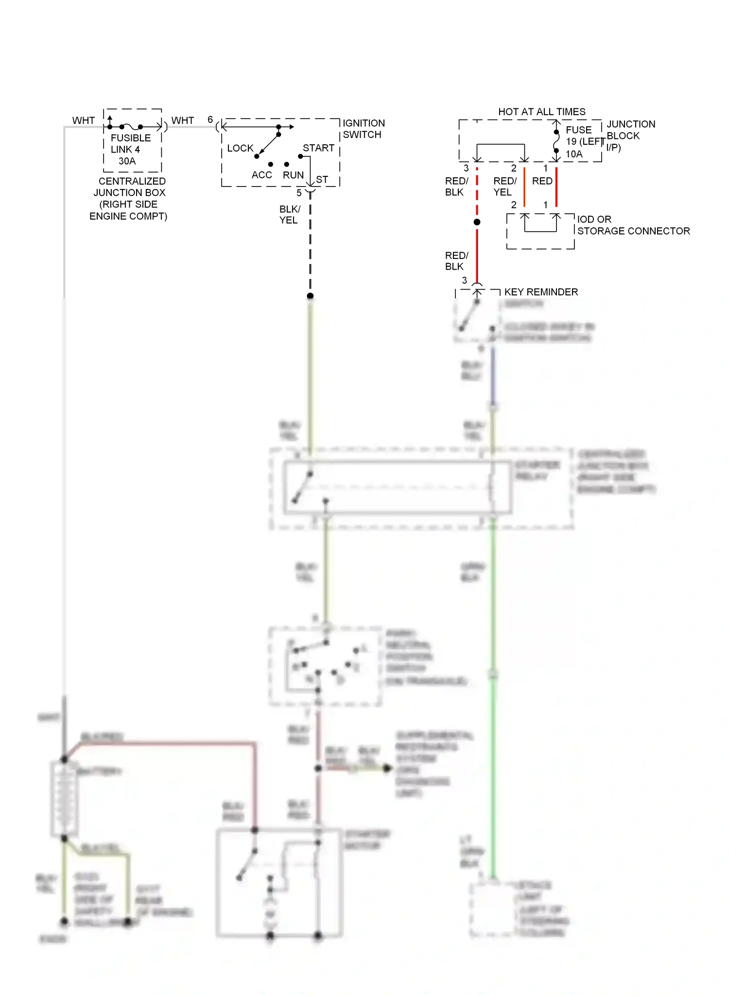 Dodge Stealth I (1990-1996) ignition switch wiring diagram  (5 of 8)