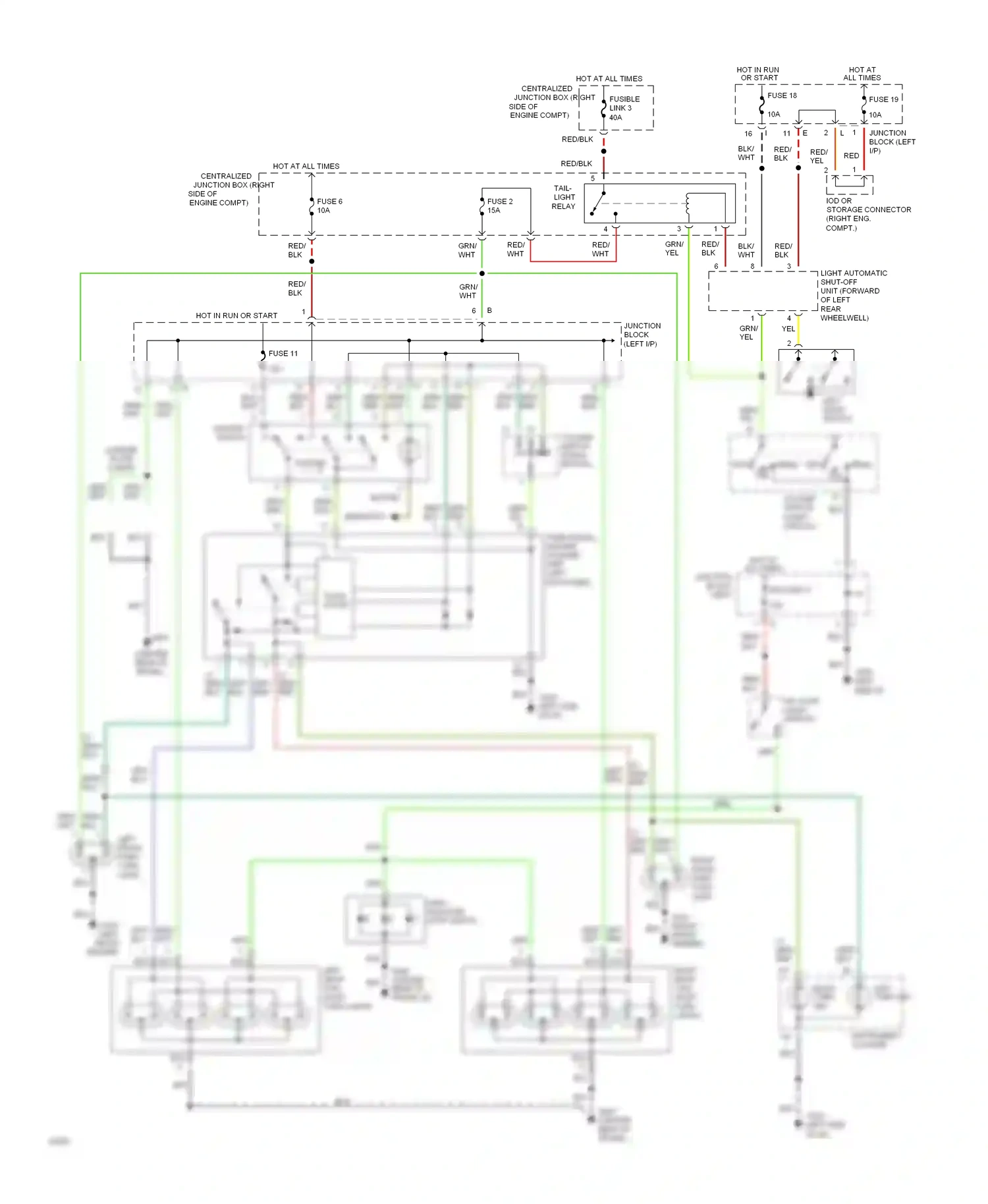 Dodge Stealth I (1990-1996) light switch wiring diagram  (7 of 7)