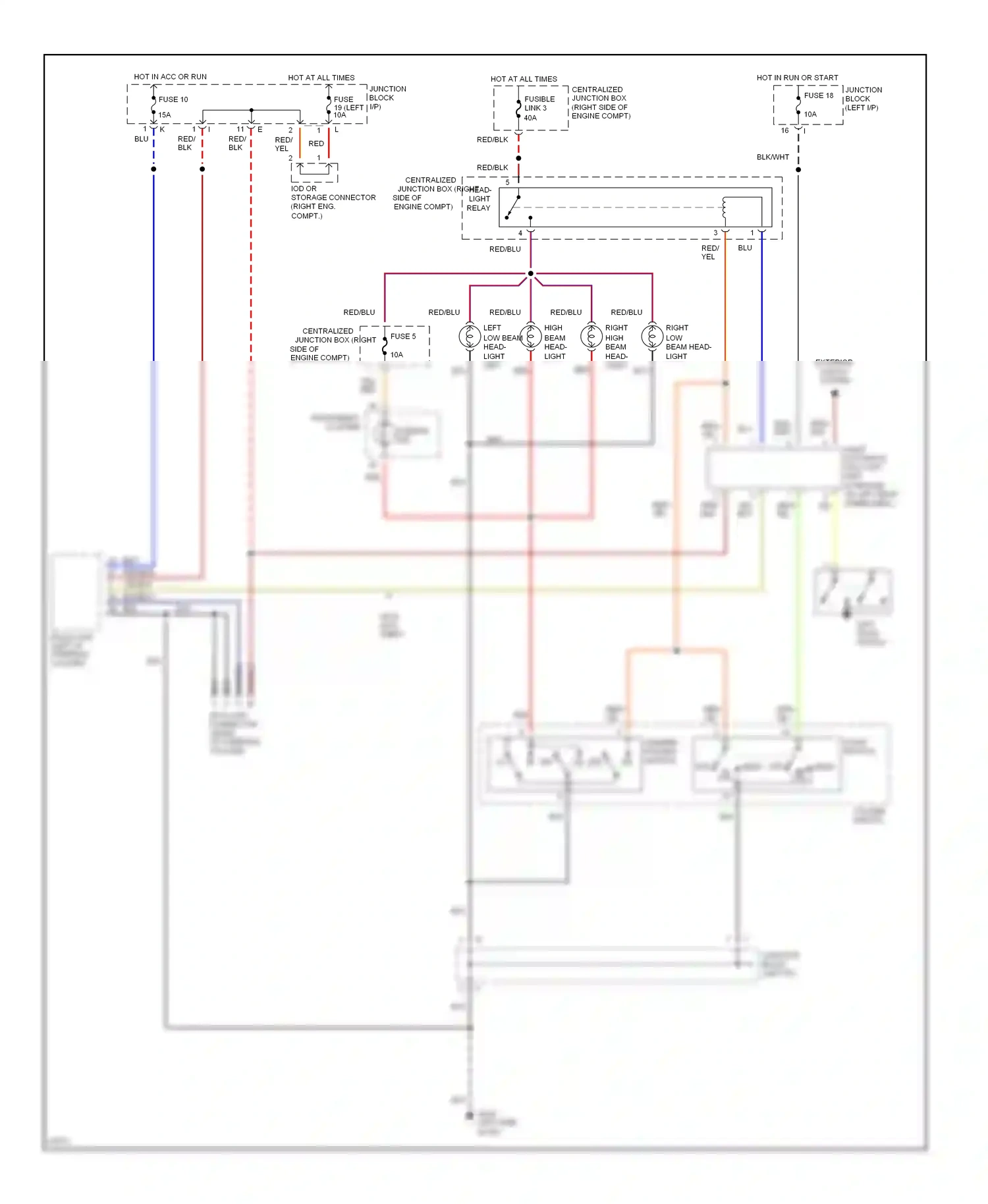 Dodge Stealth I (1990-1996) light switch wiring diagram  (3 of 7)