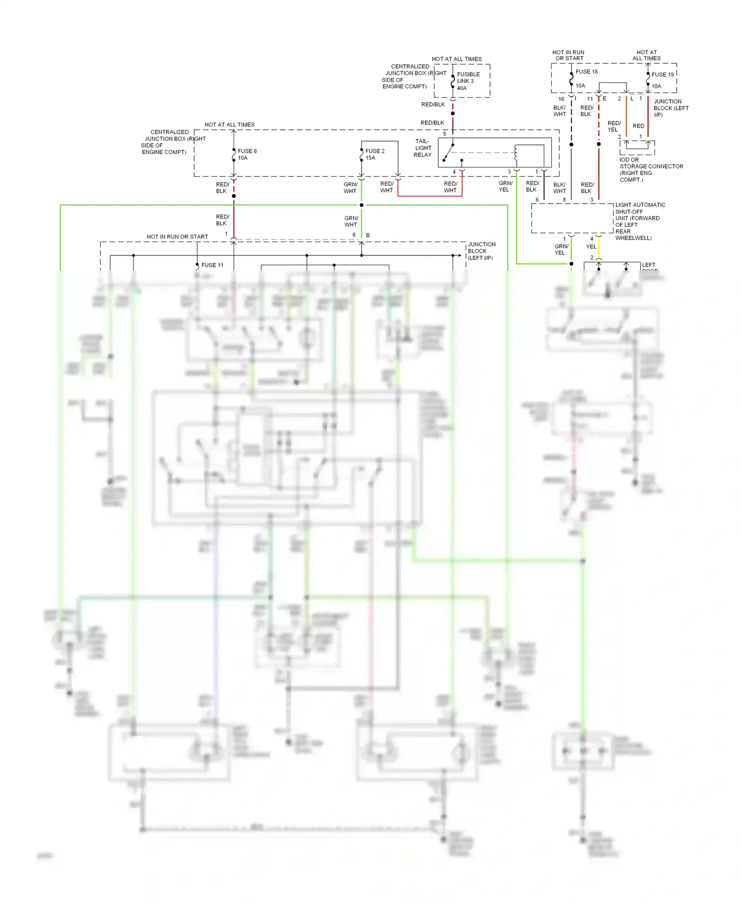 Dodge Stealth I (1990-1996) light switch wiring diagram  (5 of 7)