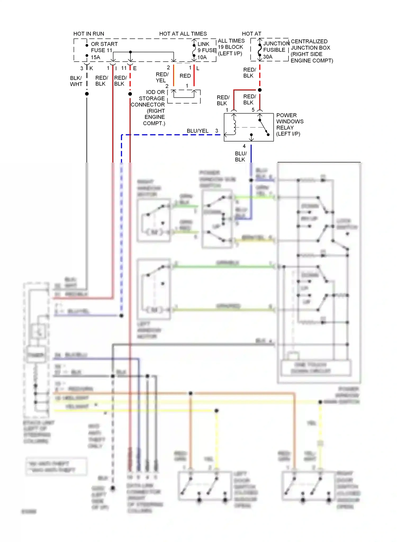 Dodge Stealth I (1990-1996) lock switch wiring diagram  (1 of 1)