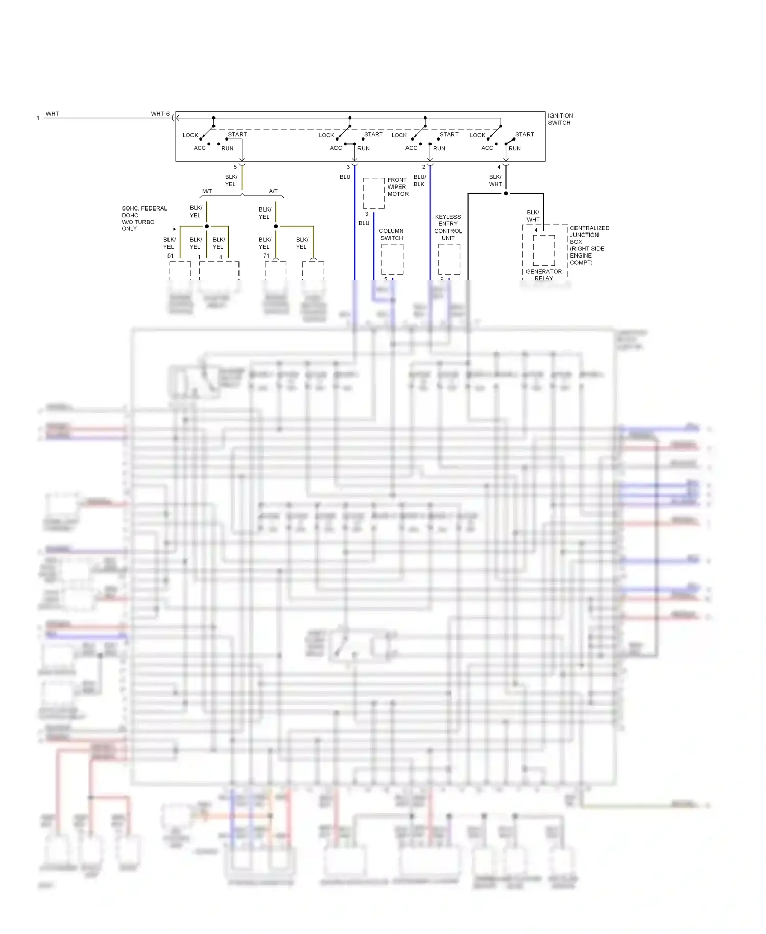 Dodge Stealth I (1990-1996) main switch wiring diagram  (4 of 4)
