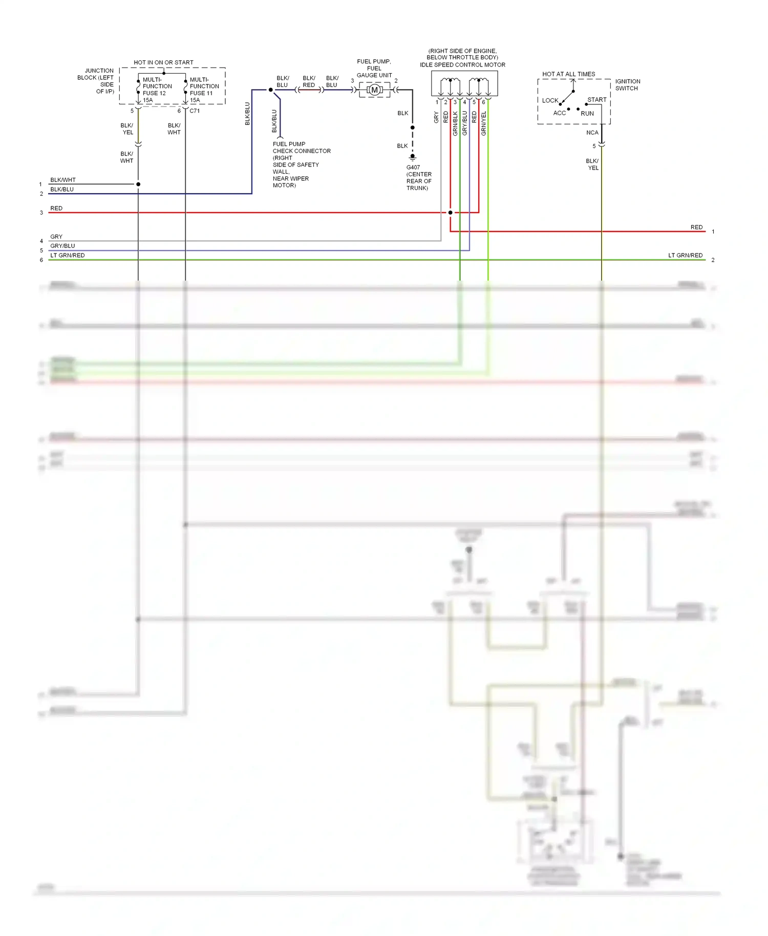 Dodge Stealth I (1990-1996) multi- function fuse 12 multi- function fuse 11 wiring diagram  (1 of 1)