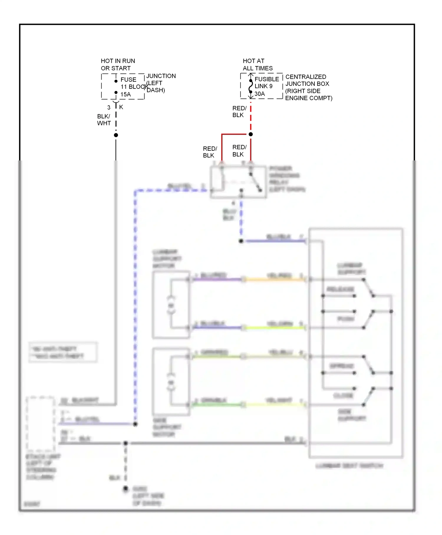 Dodge Stealth I (1990-1996) side support wiring diagram  (1 of 1)