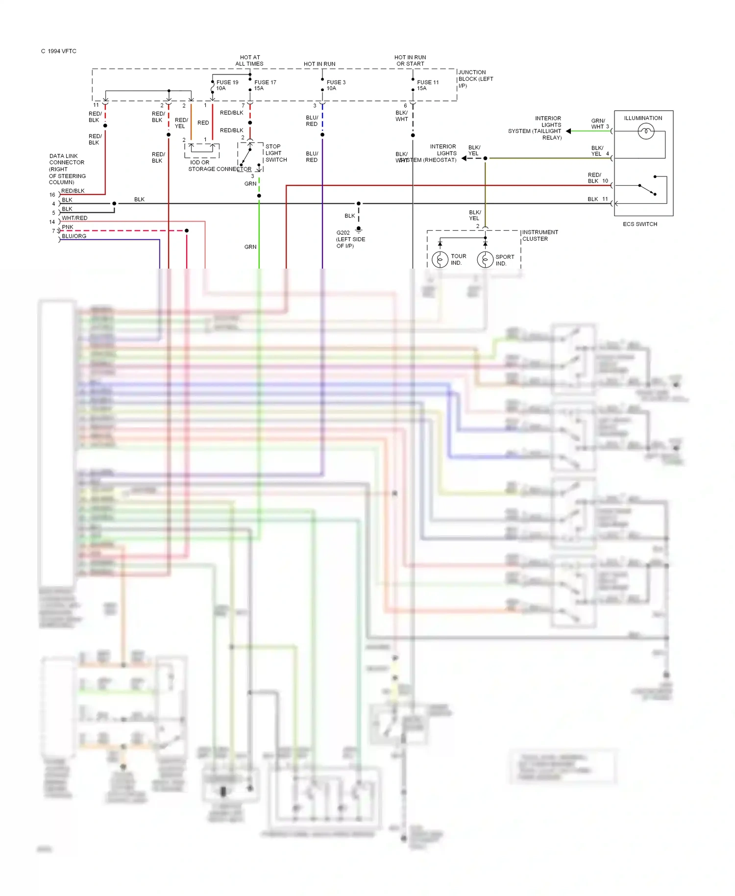 Dodge Stealth I (1990-1996) stop light switch wiring diagram  (3 of 4)