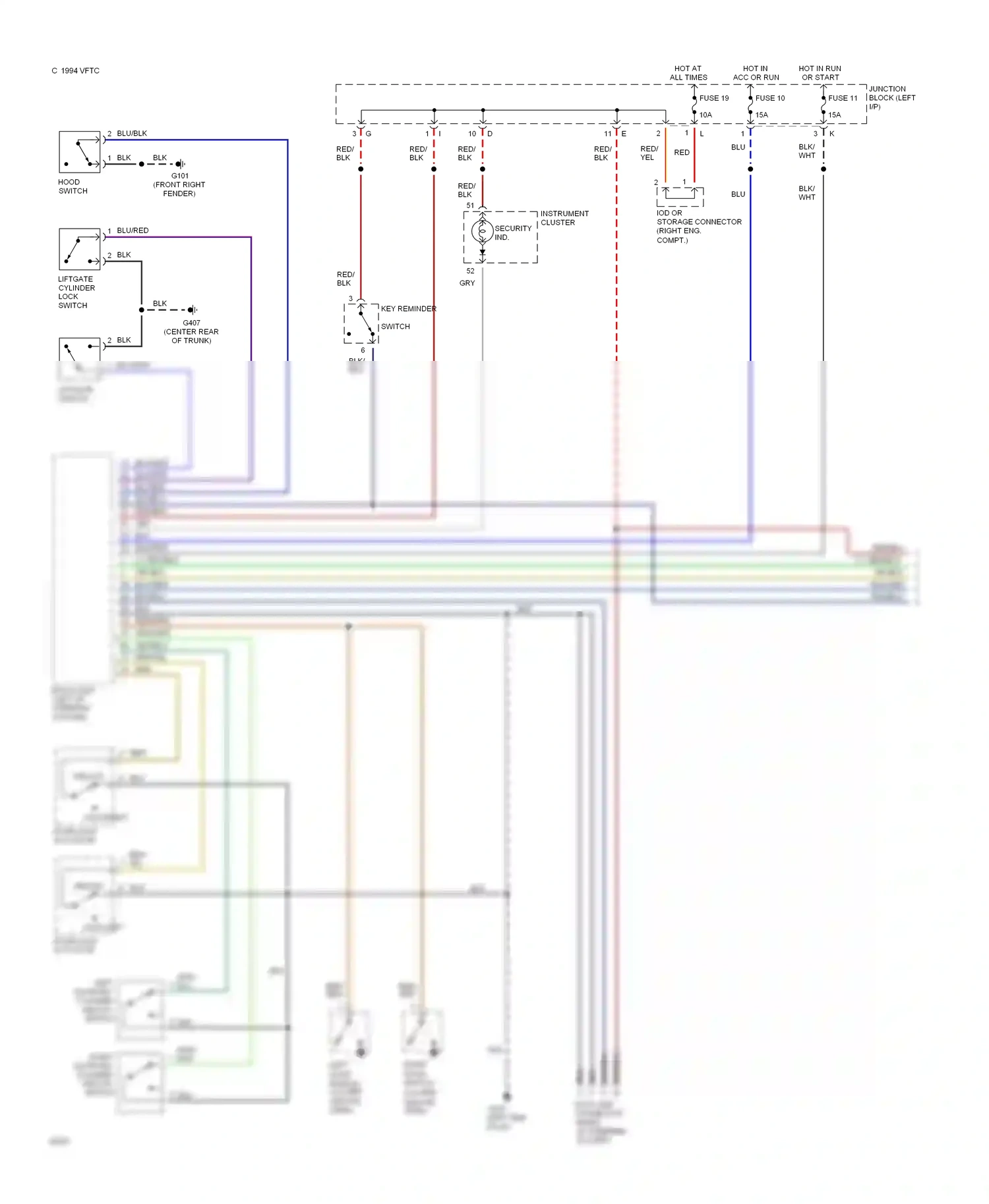 Dodge Stealth I (1990-1996) switch wiring diagram  (1 of 1)