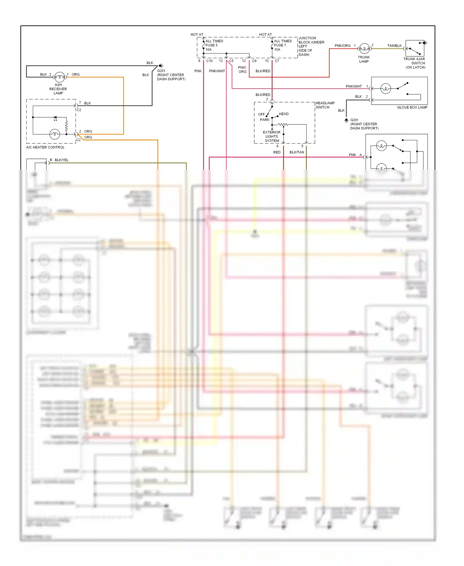 Dodge Stratus I (1995-2000) (left kick panel) wiring diagram  (9 of 18)